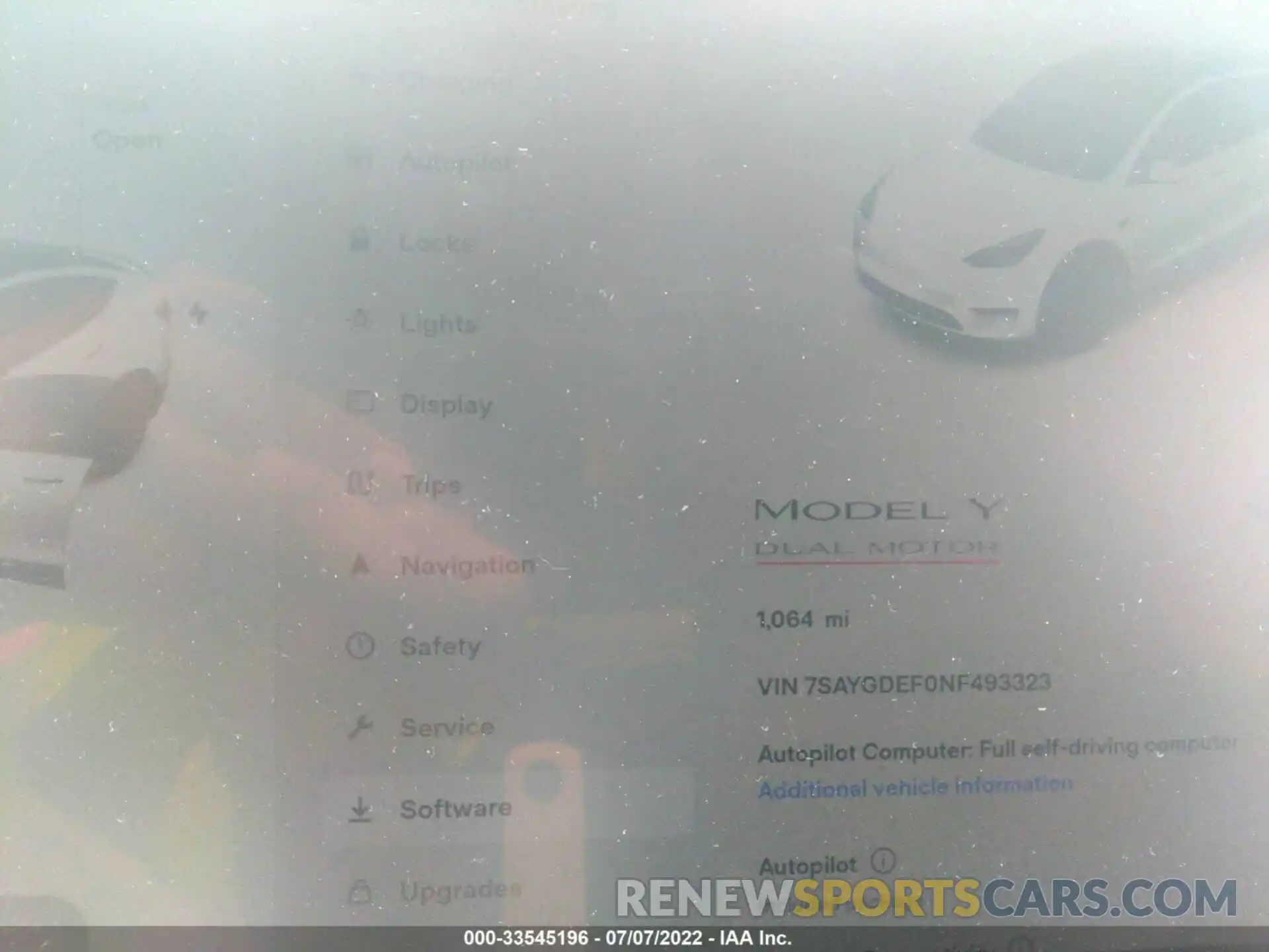 7 Photograph of a damaged car 7SAYGDEF0NF493323 TESLA MODEL Y 2022