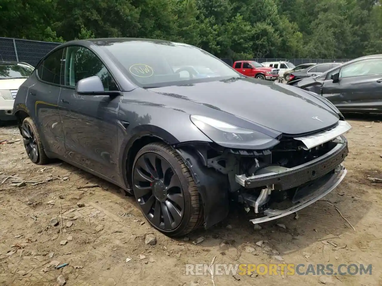 1 Photograph of a damaged car 7SAYGDEF1NF373532 TESLA MODEL Y 2022