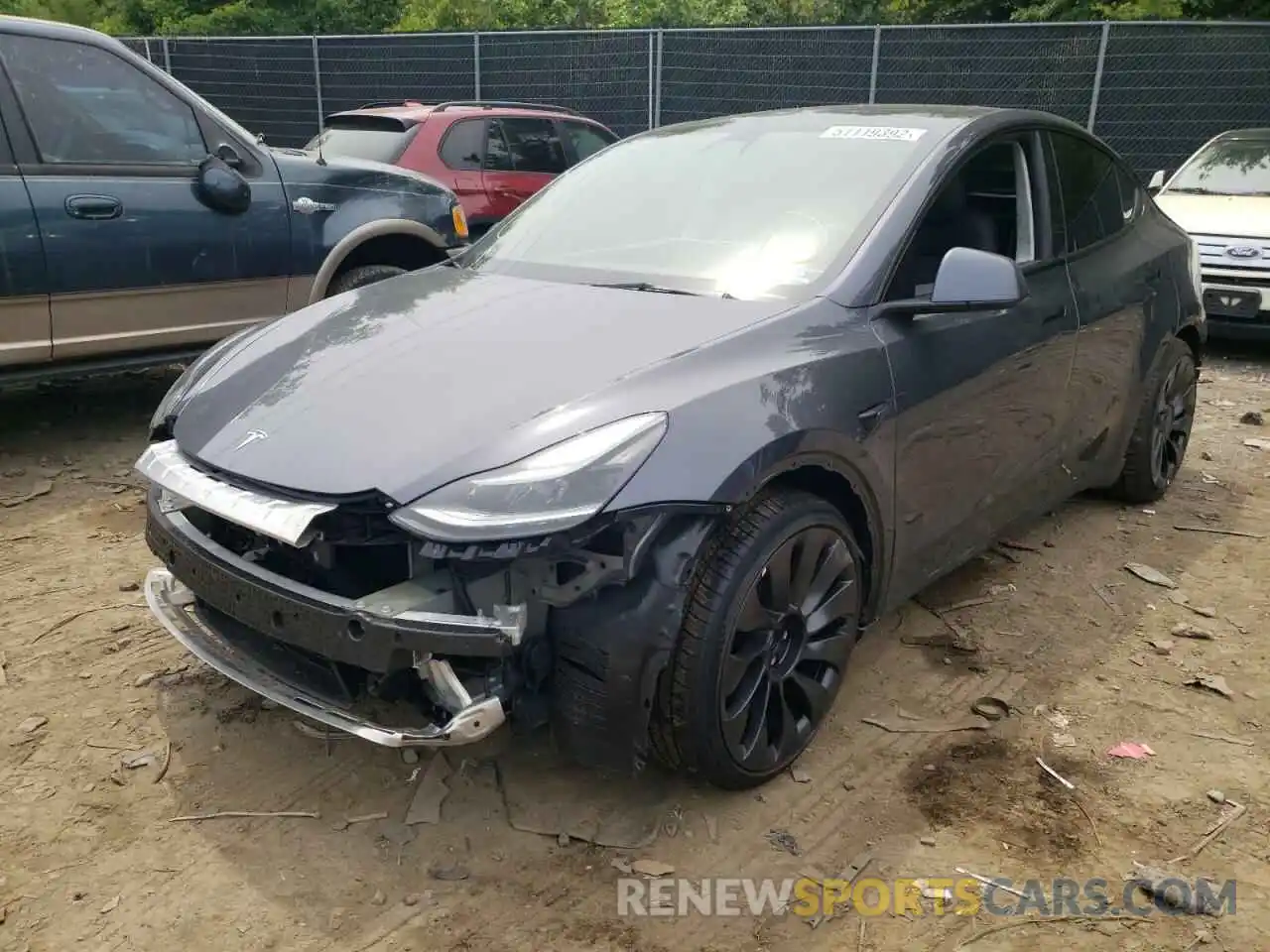 2 Photograph of a damaged car 7SAYGDEF1NF373532 TESLA MODEL Y 2022