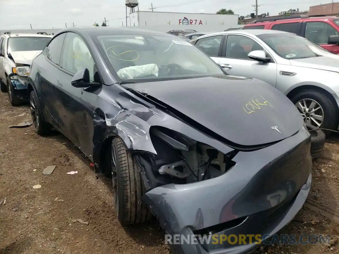 1 Photograph of a damaged car 7SAYGDEF1NF453560 TESLA MODEL Y 2022