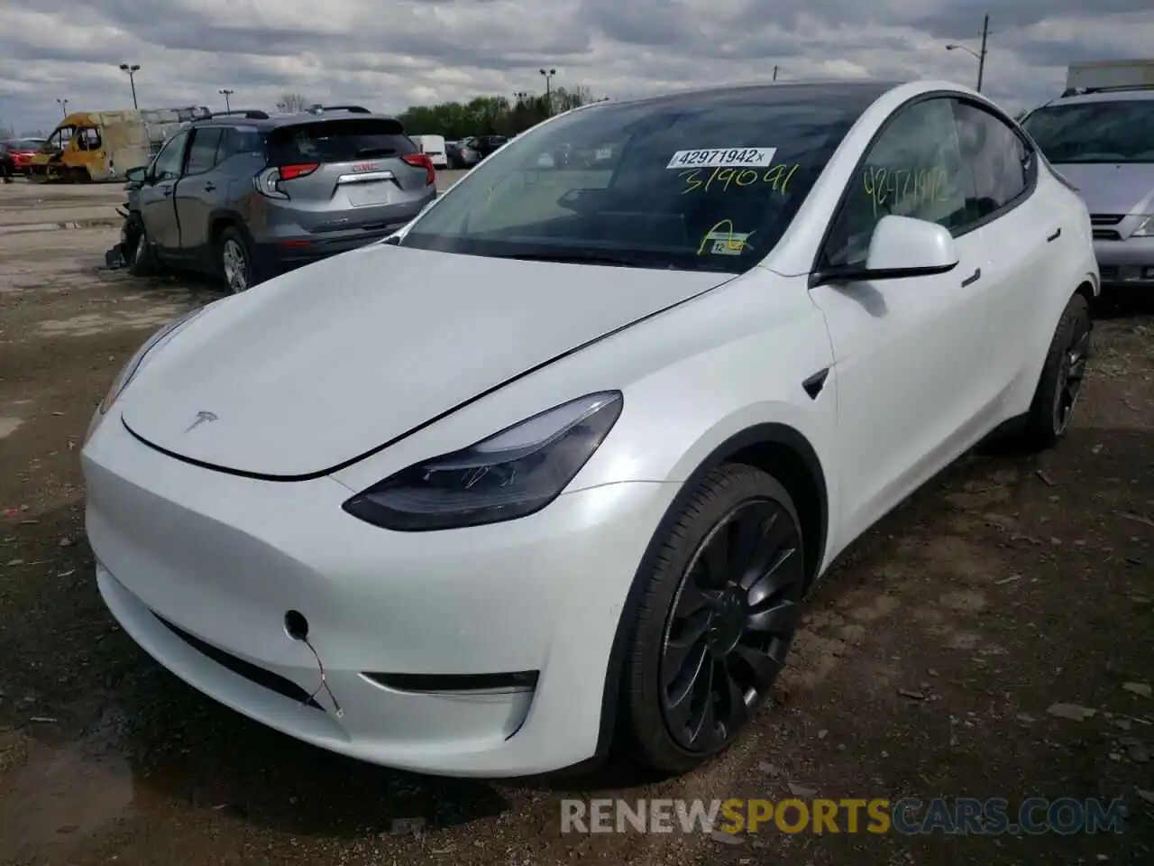 2 Photograph of a damaged car 7SAYGDEF2NF319091 TESLA MODEL Y 2022