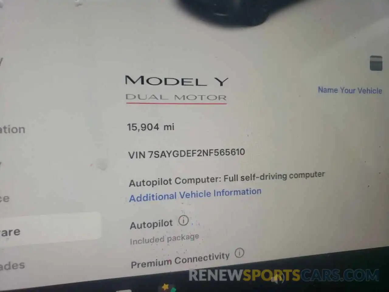 9 Фотография поврежденного автомобиля 7SAYGDEF2NF565610 TESLA MODEL Y 2022