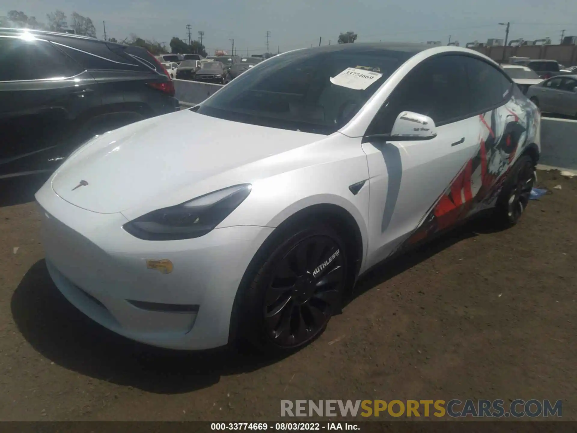 2 Photograph of a damaged car 7SAYGDEF3NF326261 TESLA MODEL Y 2022