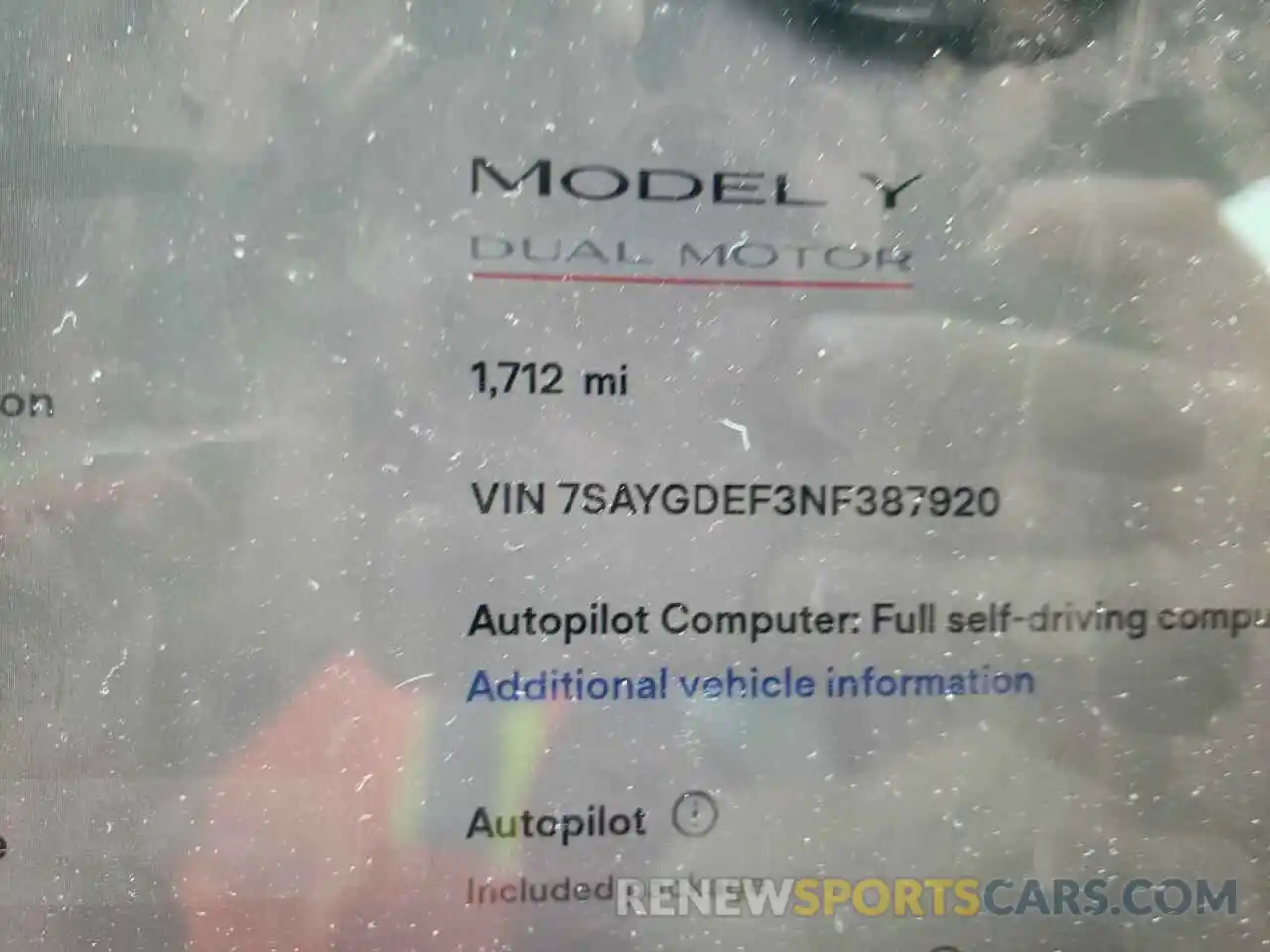 8 Фотография поврежденного автомобиля 7SAYGDEF3NF387920 TESLA MODEL Y 2022