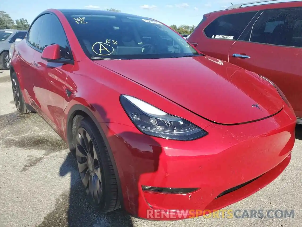 1 Photograph of a damaged car 7SAYGDEF3NF448800 TESLA MODEL Y 2022