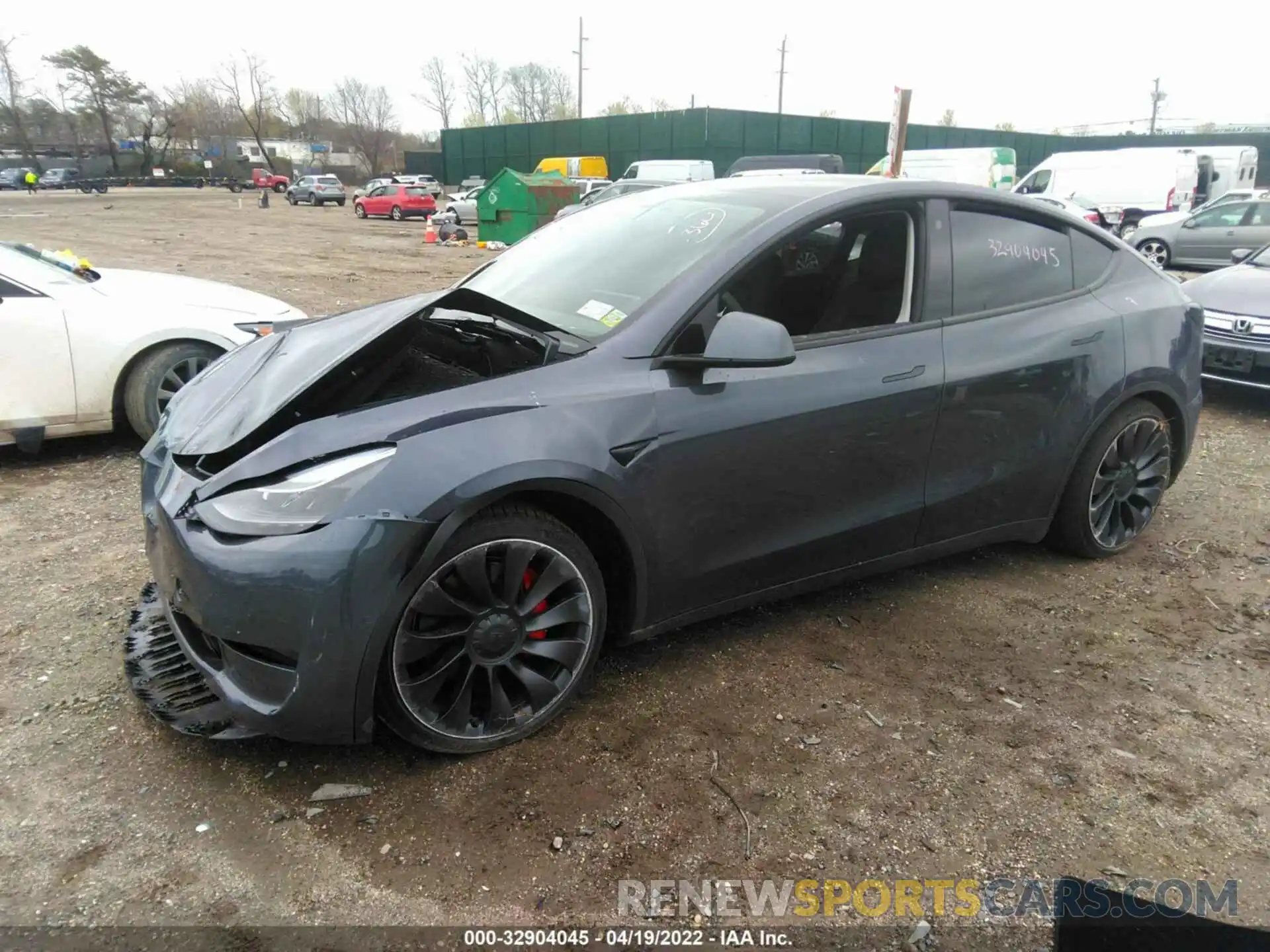 2 Фотография поврежденного автомобиля 7SAYGDEF4NF374464 TESLA MODEL Y 2022