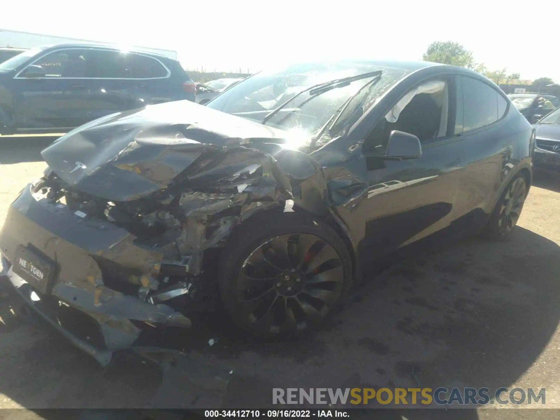 2 Photograph of a damaged car 7SAYGDEF4NF390549 TESLA MODEL Y 2022