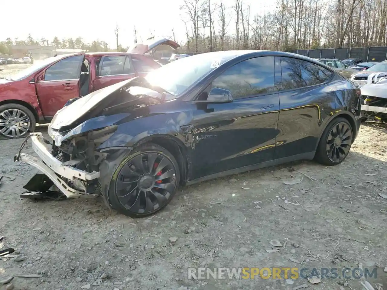 1 Photograph of a damaged car 7SAYGDEF5NF454159 TESLA MODEL Y 2022