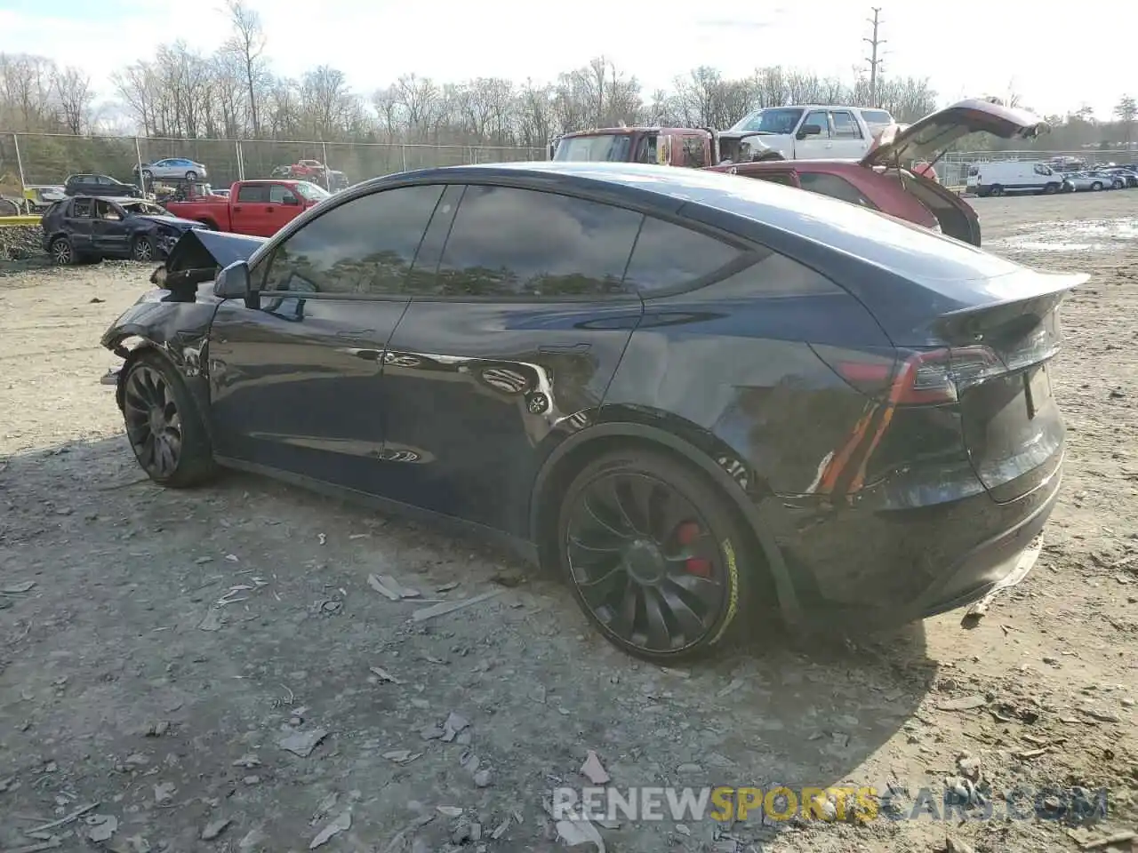 2 Photograph of a damaged car 7SAYGDEF5NF454159 TESLA MODEL Y 2022