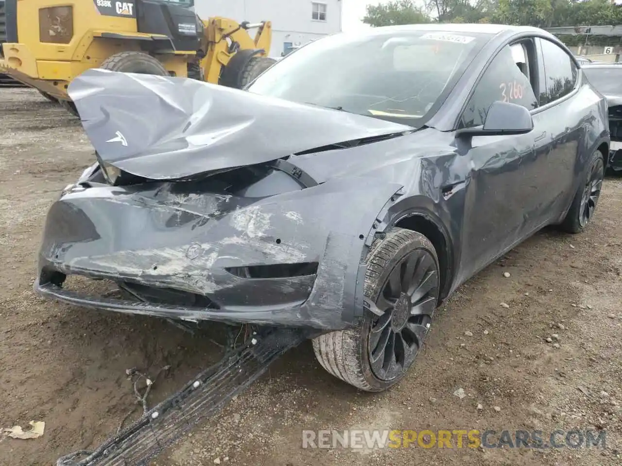 2 Photograph of a damaged car 7SAYGDEF5NF467705 TESLA MODEL Y 2022