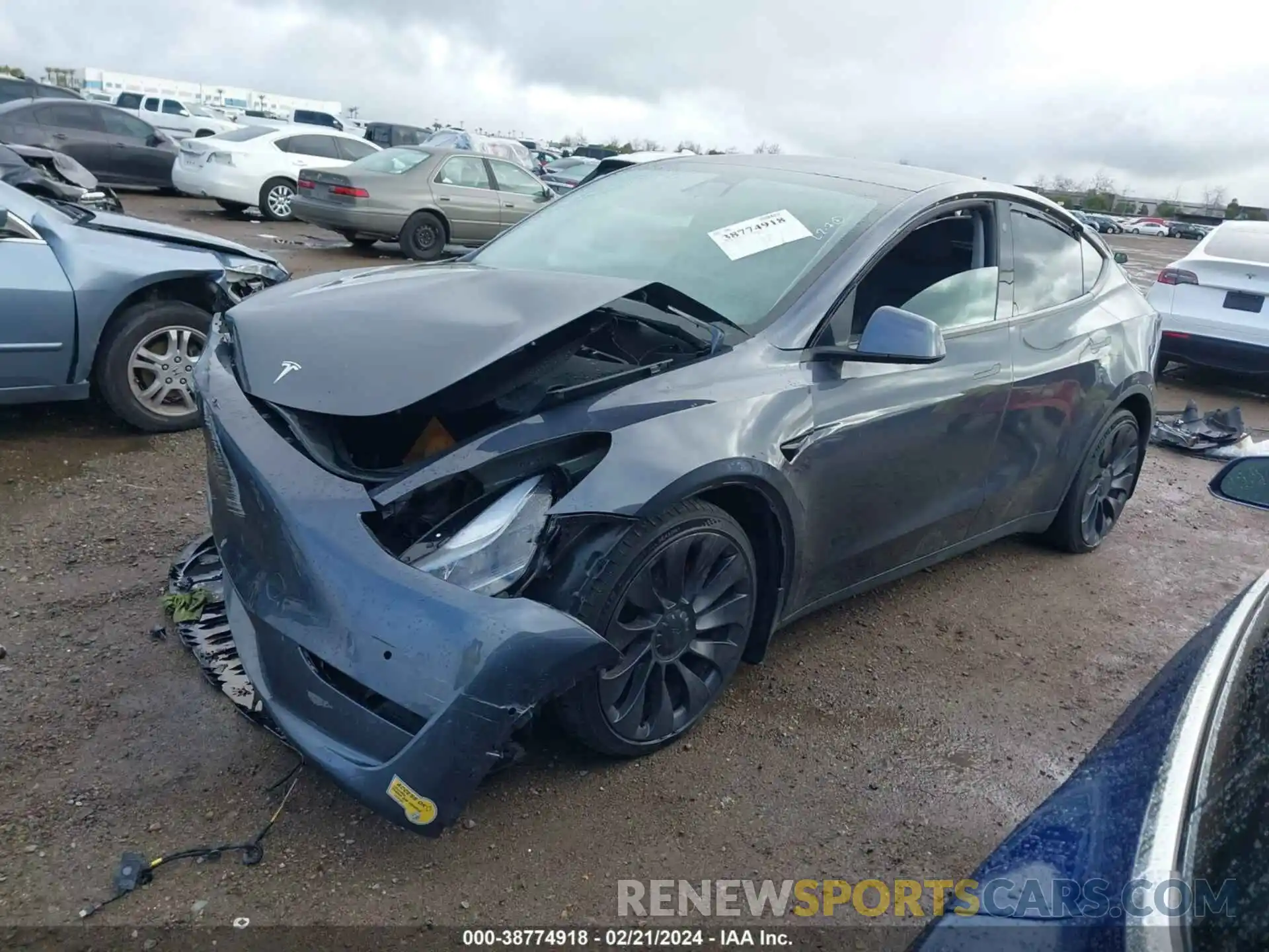 2 Photograph of a damaged car 7SAYGDEF6NF351770 TESLA MODEL Y 2022