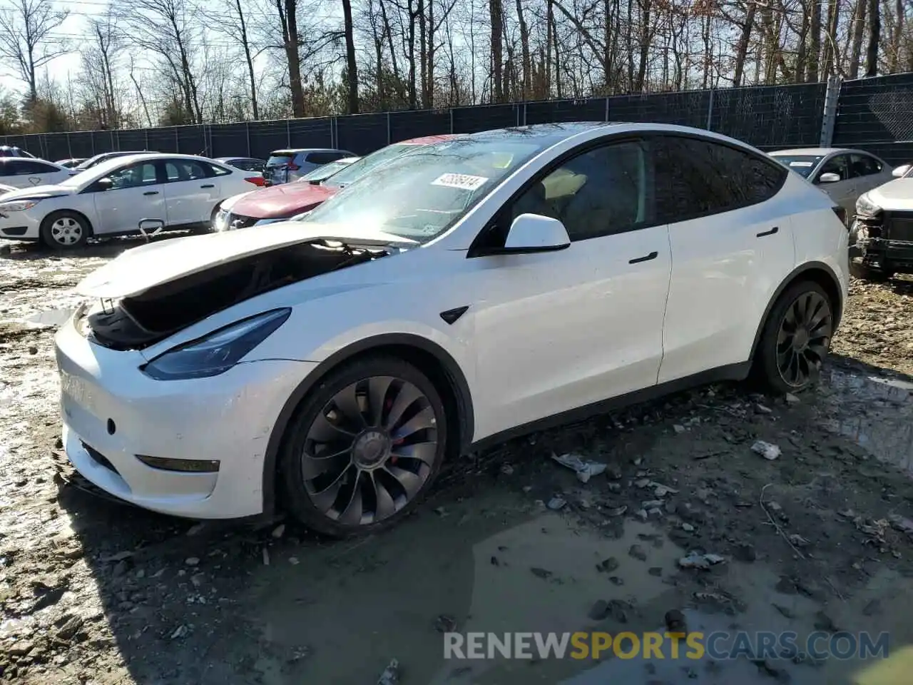 1 Photograph of a damaged car 7SAYGDEF6NF379150 TESLA MODEL Y 2022