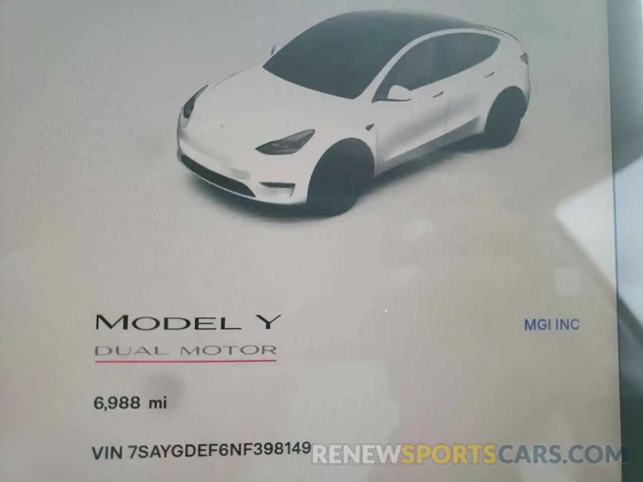 8 Photograph of a damaged car 7SAYGDEF6NF398149 TESLA MODEL Y 2022