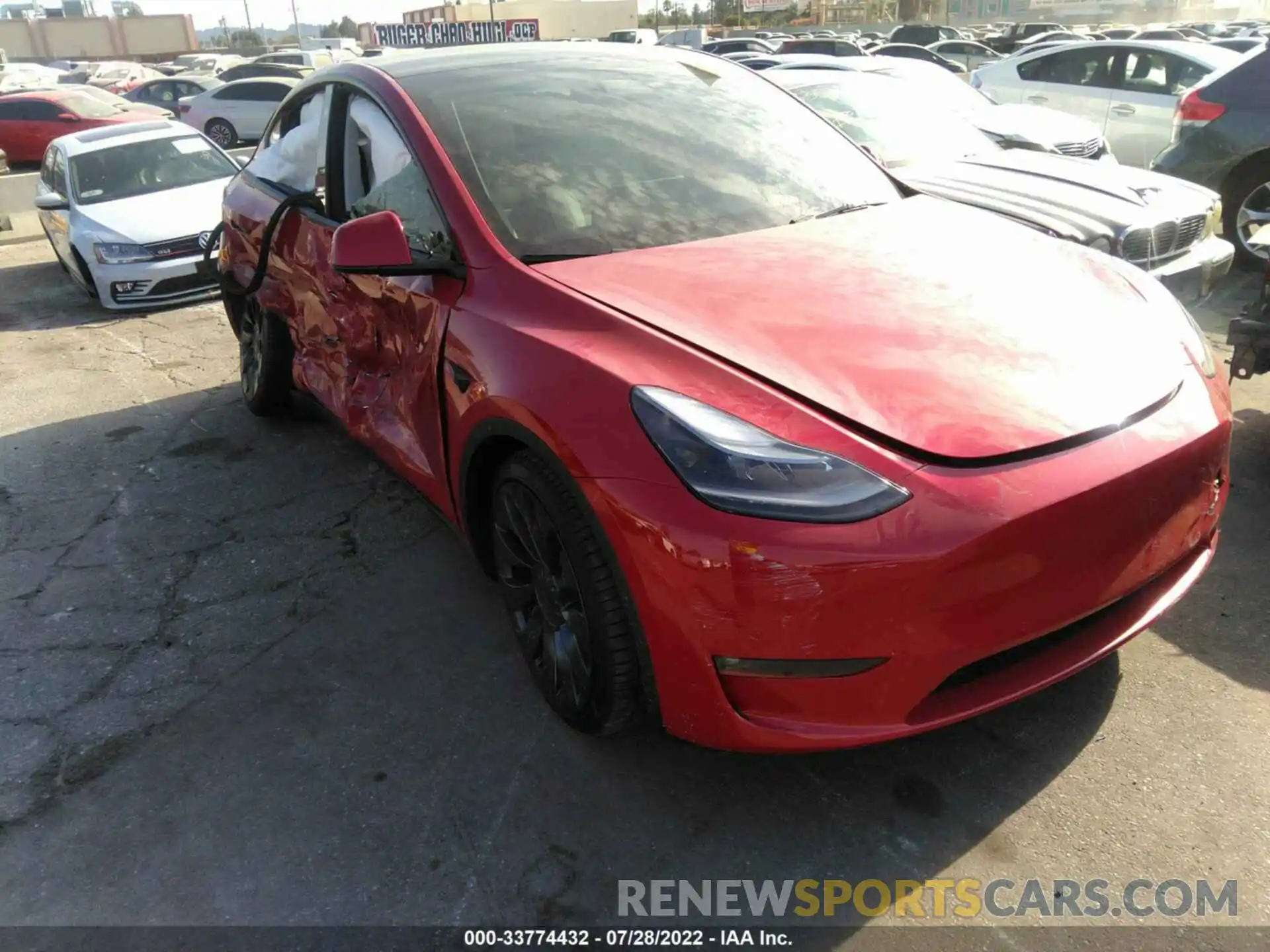 1 Photograph of a damaged car 7SAYGDEF7NF393588 TESLA MODEL Y 2022