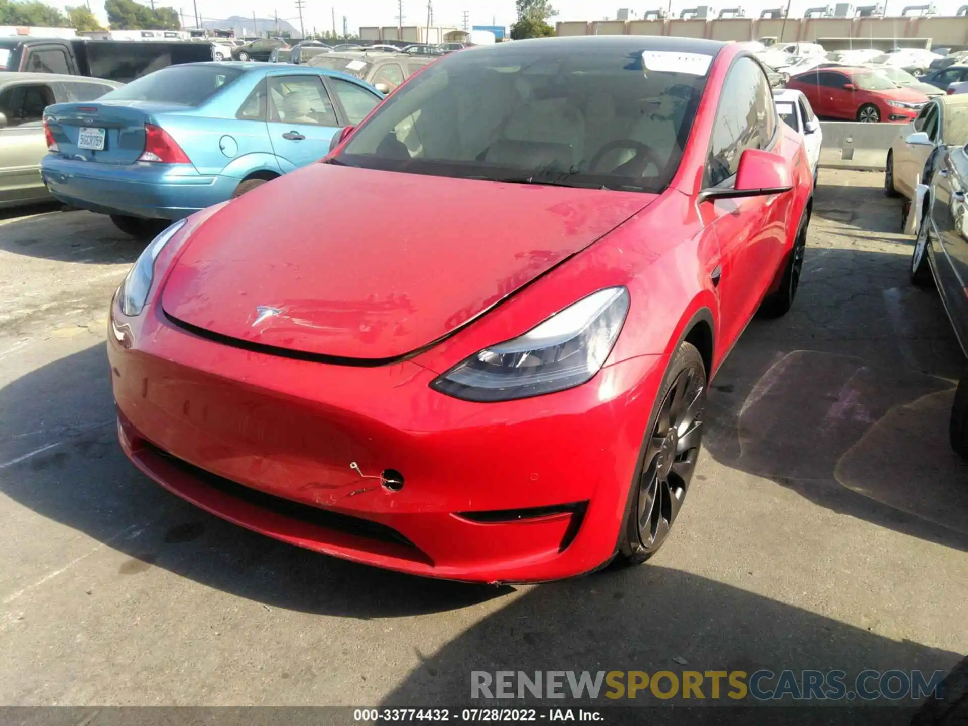 2 Photograph of a damaged car 7SAYGDEF7NF393588 TESLA MODEL Y 2022