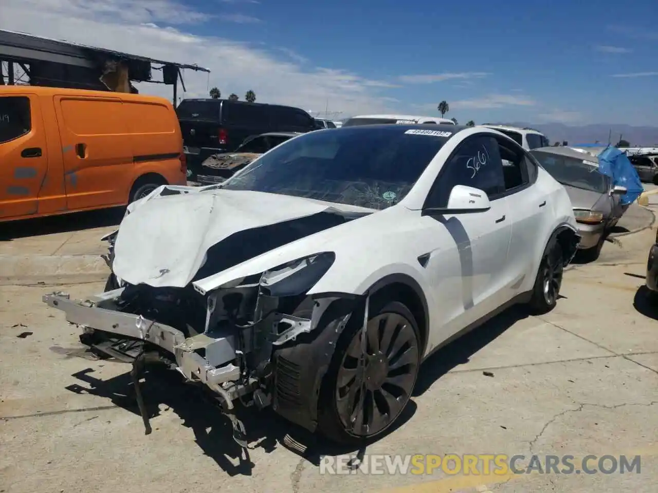 2 Photograph of a damaged car 7SAYGDEF7NF406632 TESLA MODEL Y 2022