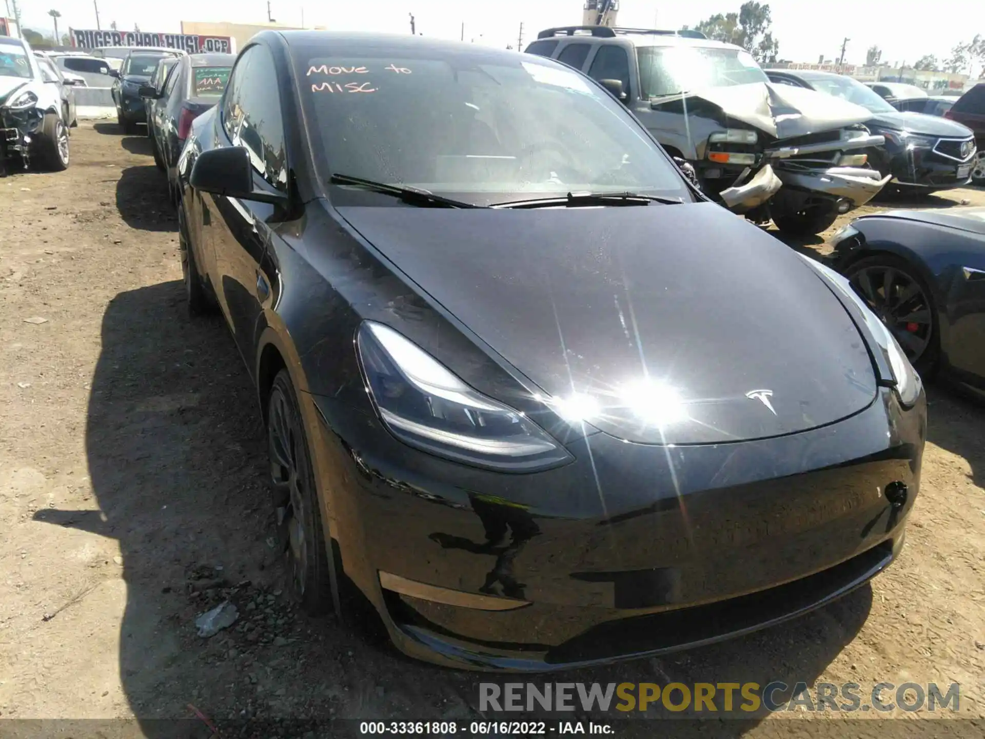 1 Photograph of a damaged car 7SAYGDEF7NF414634 TESLA MODEL Y 2022