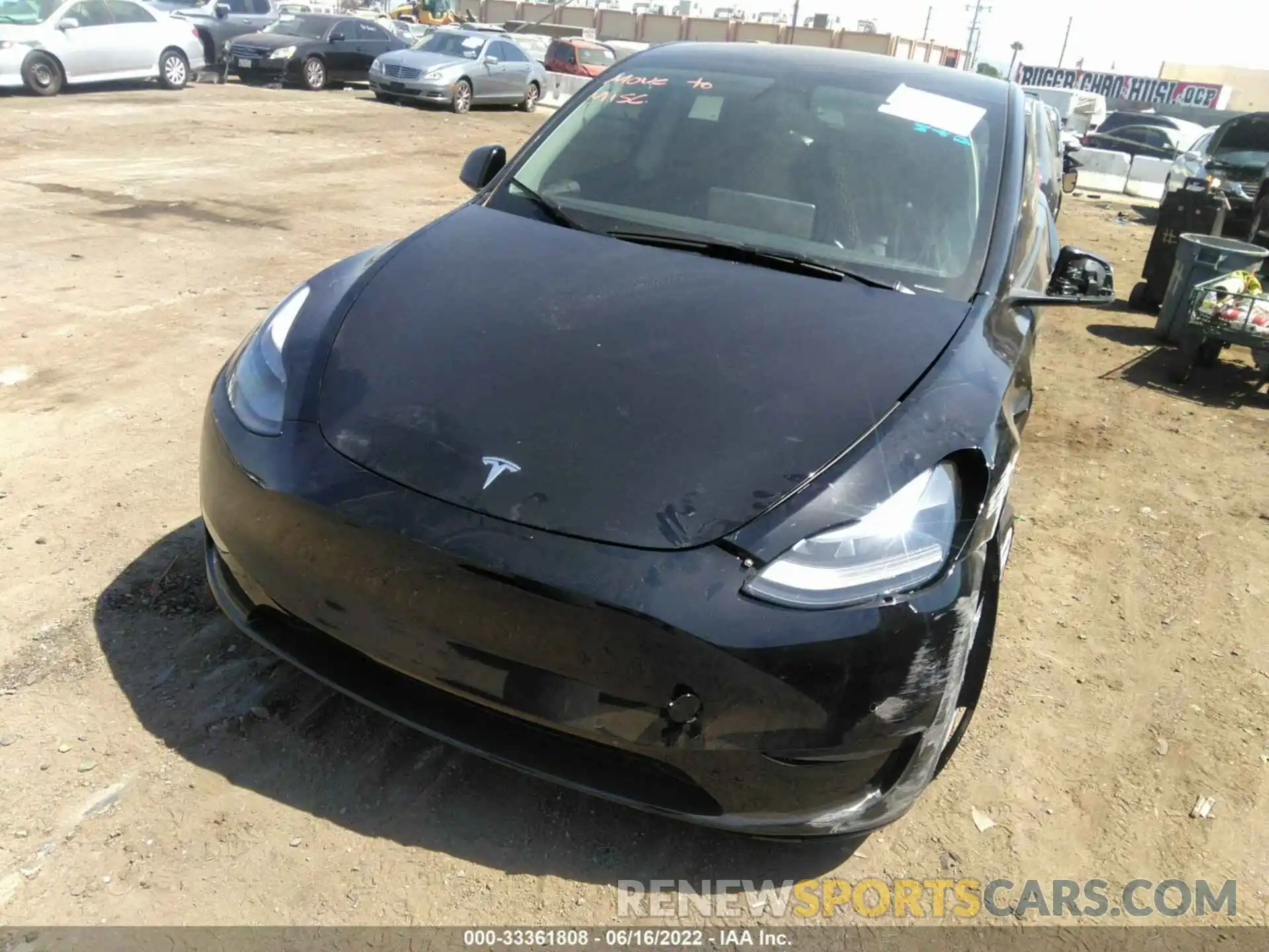 2 Photograph of a damaged car 7SAYGDEF7NF414634 TESLA MODEL Y 2022