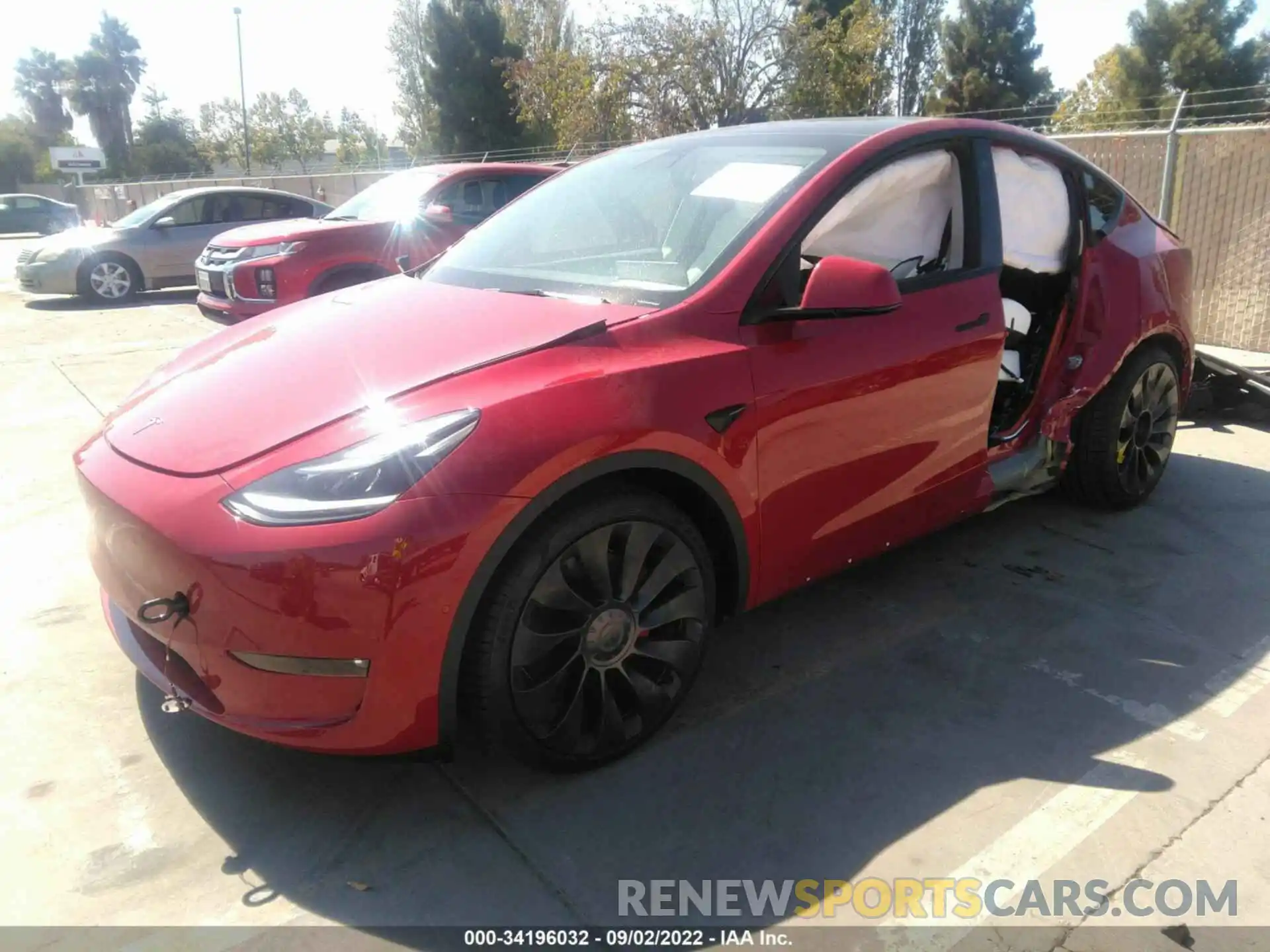 2 Фотография поврежденного автомобиля 7SAYGDEF7NF488264 TESLA MODEL Y 2022