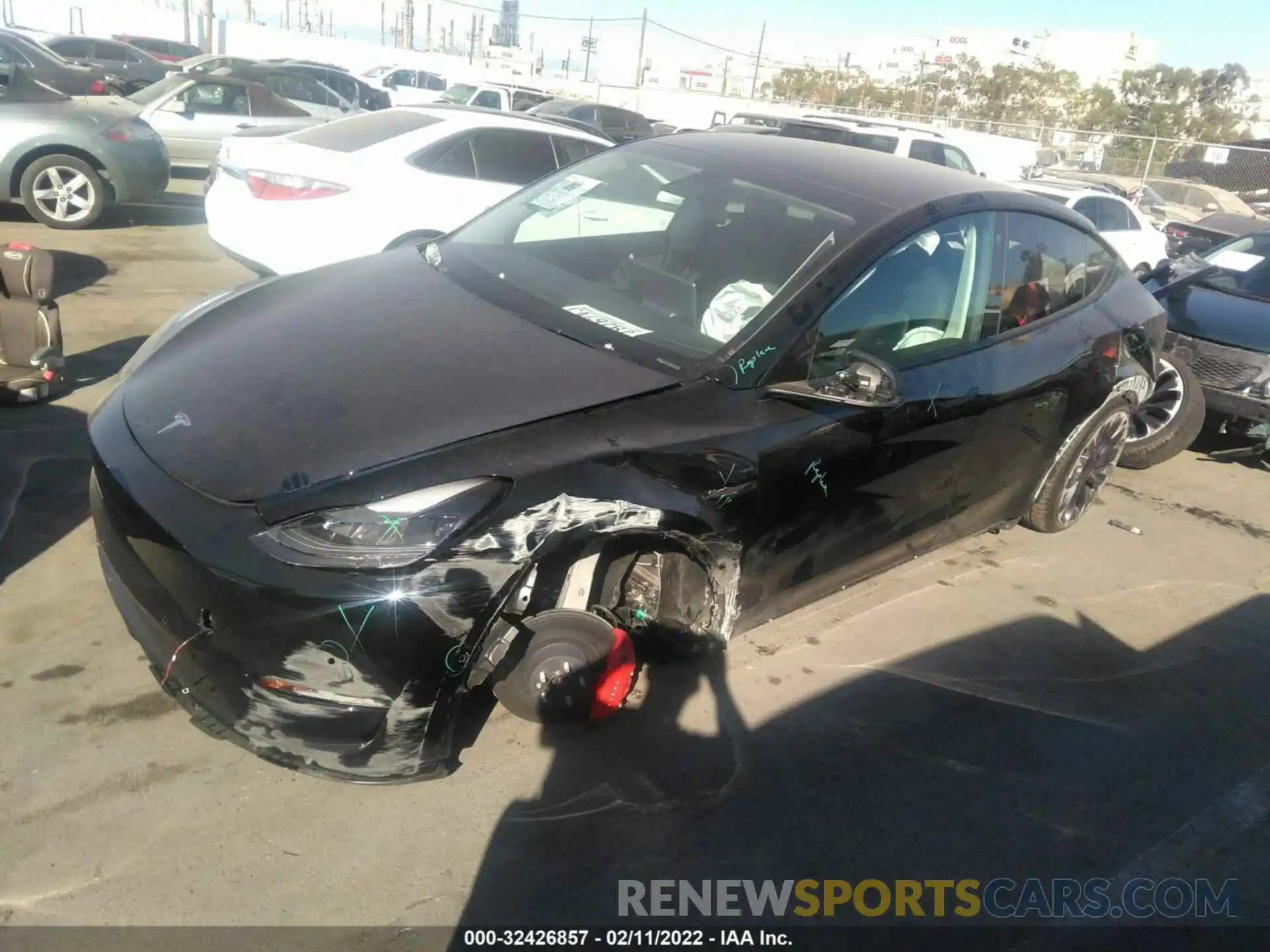 2 Photograph of a damaged car 7SAYGDEF8NF336798 TESLA MODEL Y 2022