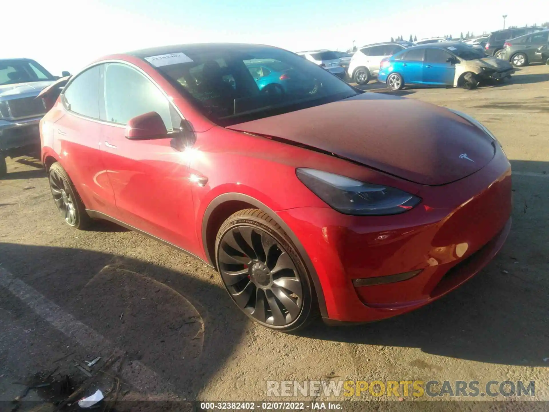 1 Фотография поврежденного автомобиля 7SAYGDEF8NF342729 TESLA MODEL Y 2022