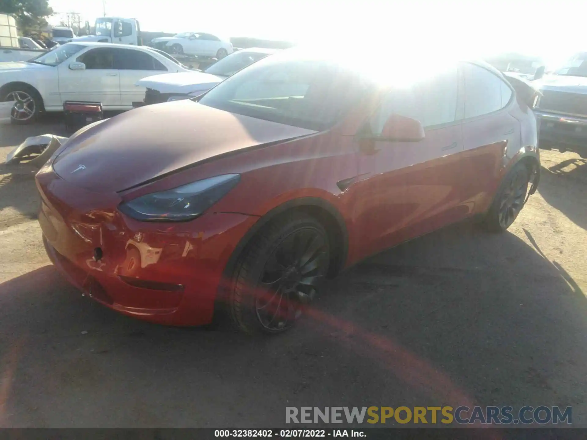 2 Photograph of a damaged car 7SAYGDEF8NF342729 TESLA MODEL Y 2022