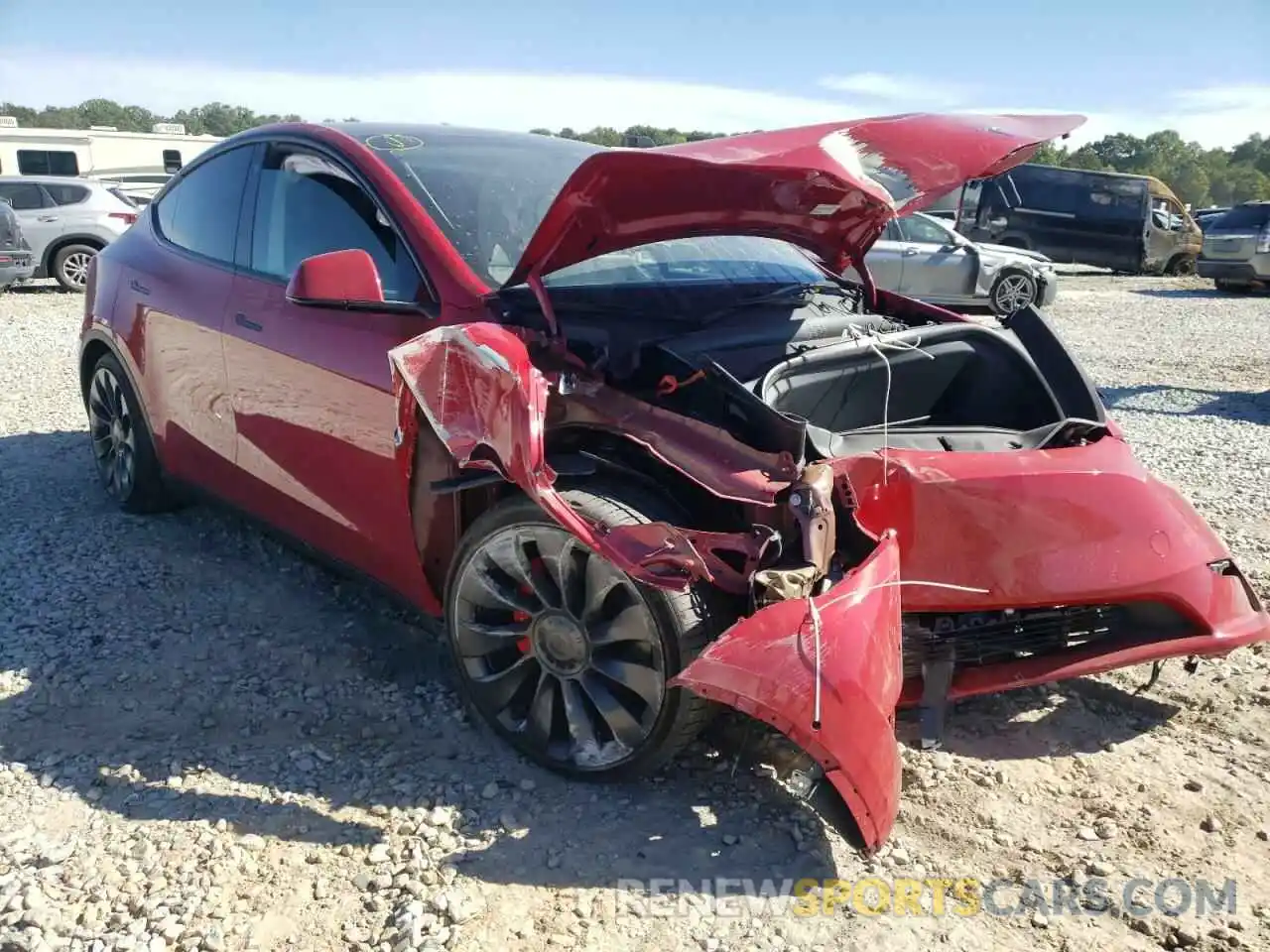 1 Photograph of a damaged car 7SAYGDEF8NF517514 TESLA MODEL Y 2022