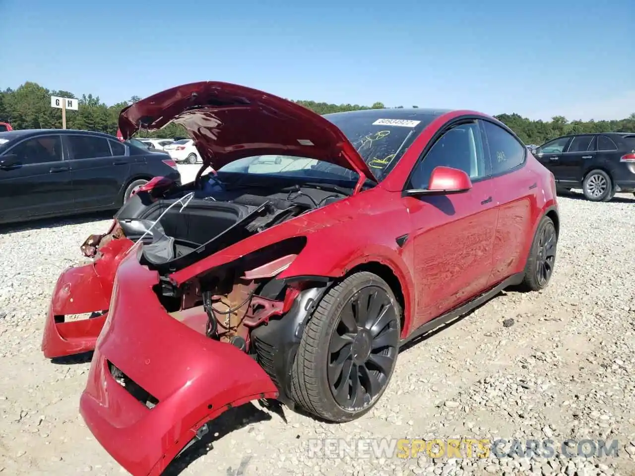 2 Photograph of a damaged car 7SAYGDEF8NF517514 TESLA MODEL Y 2022