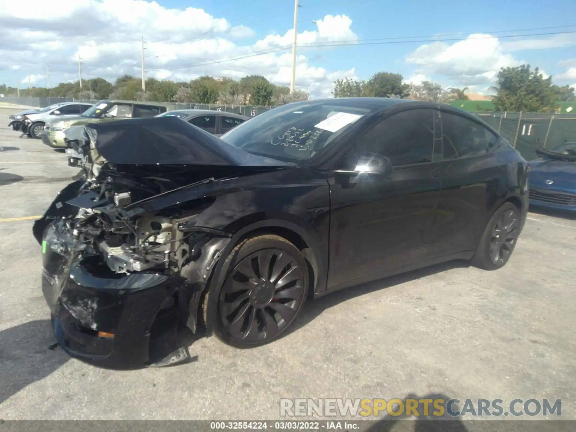 2 Photograph of a damaged car 7SAYGDEF9NF312560 TESLA MODEL Y 2022