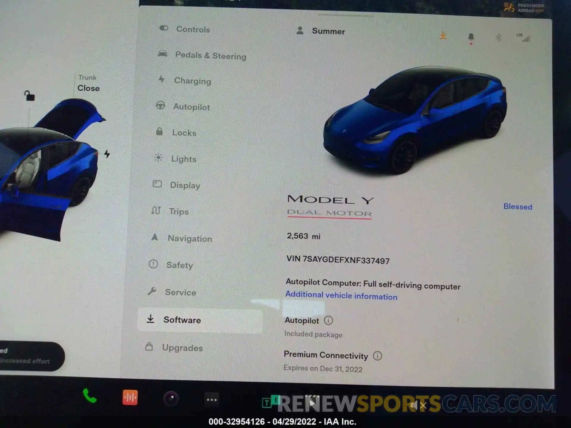 7 Фотография поврежденного автомобиля 7SAYGDEFXNF337497 TESLA MODEL Y 2022