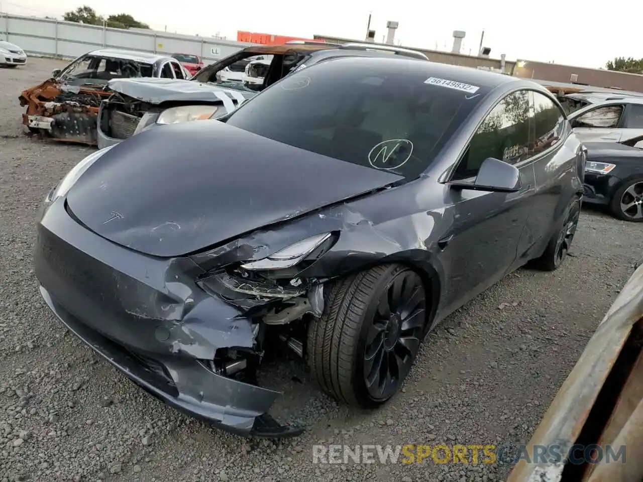 2 Photograph of a damaged car 7SAYGDEFXNF487867 TESLA MODEL Y 2022