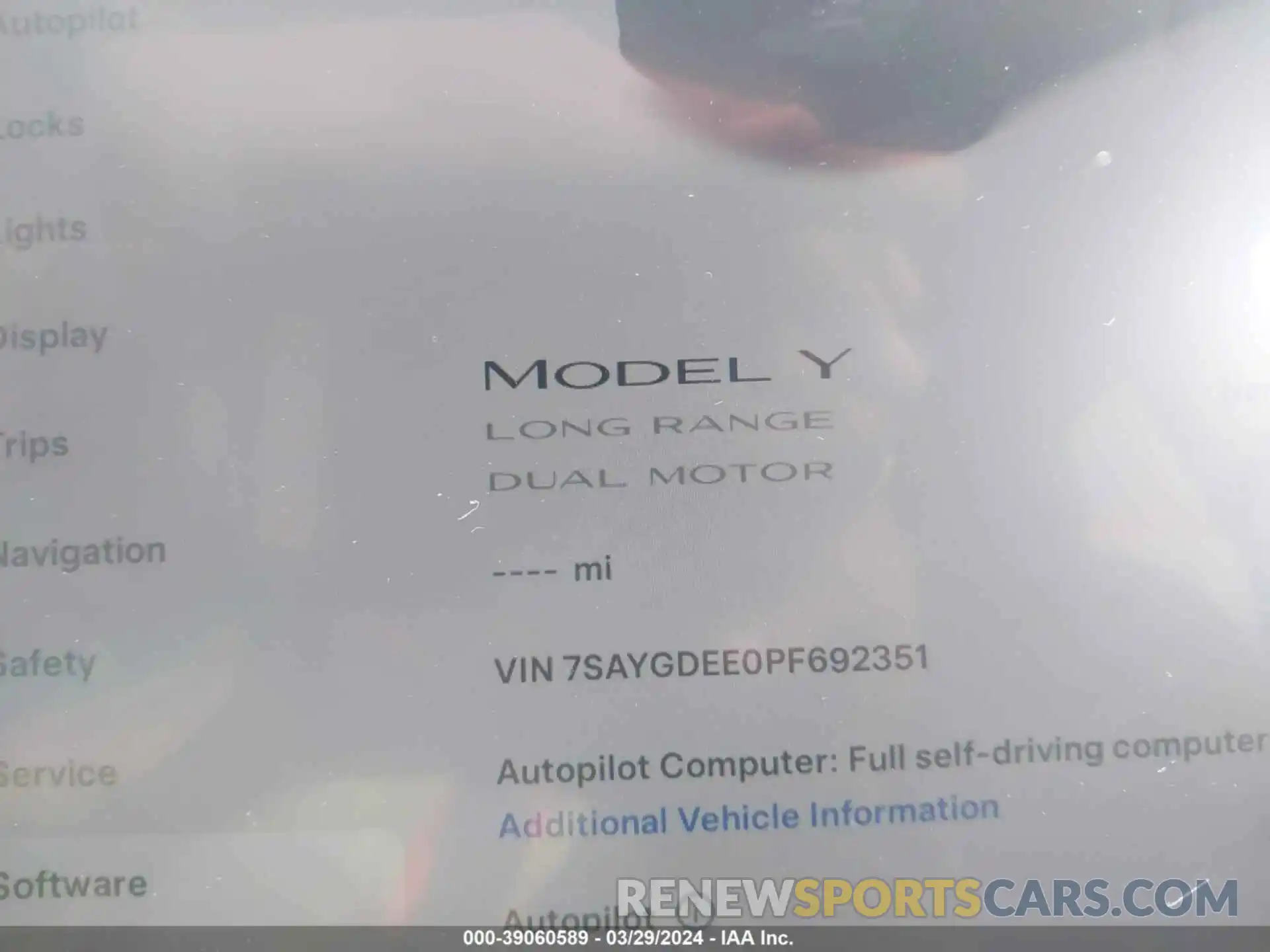 15 Photograph of a damaged car 7SAYGDEE0PF692351 TESLA MODEL Y 2023