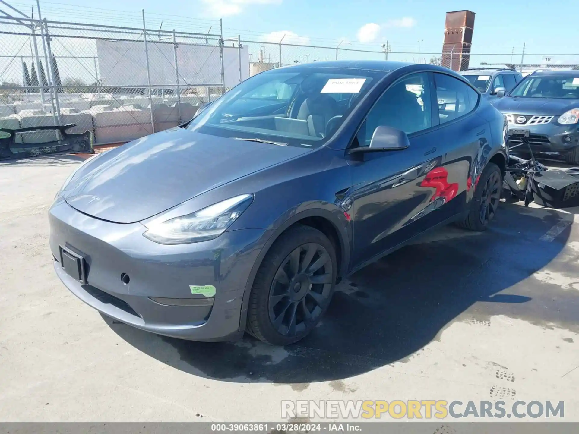 2 Фотография поврежденного автомобиля 7SAYGDEE2PA030414 TESLA MODEL Y 2023