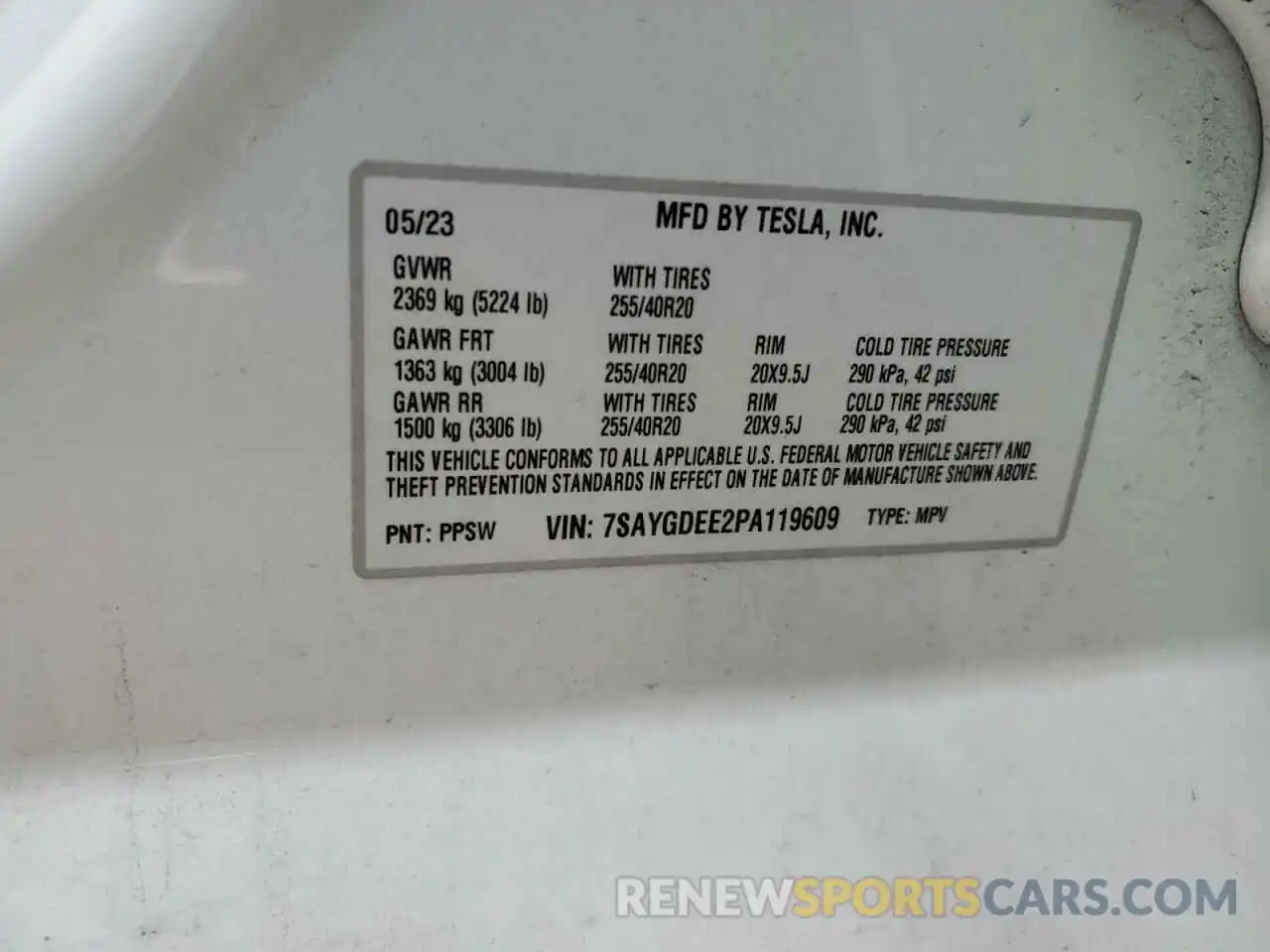 12 Photograph of a damaged car 7SAYGDEE2PA119609 TESLA MODEL Y 2023