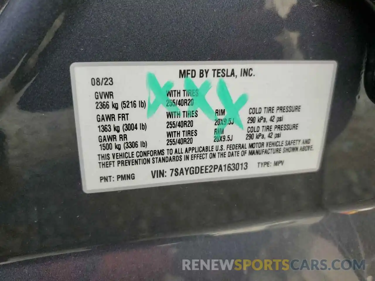 13 Фотография поврежденного автомобиля 7SAYGDEE2PA163013 TESLA MODEL Y 2023