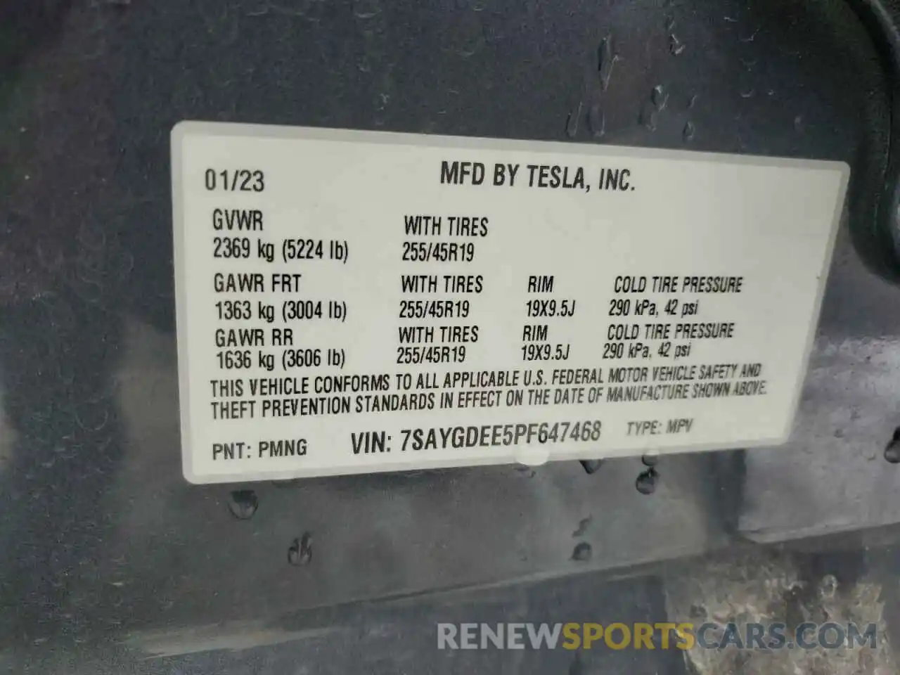 12 Фотография поврежденного автомобиля 7SAYGDEE5PF647468 TESLA MODEL Y 2023