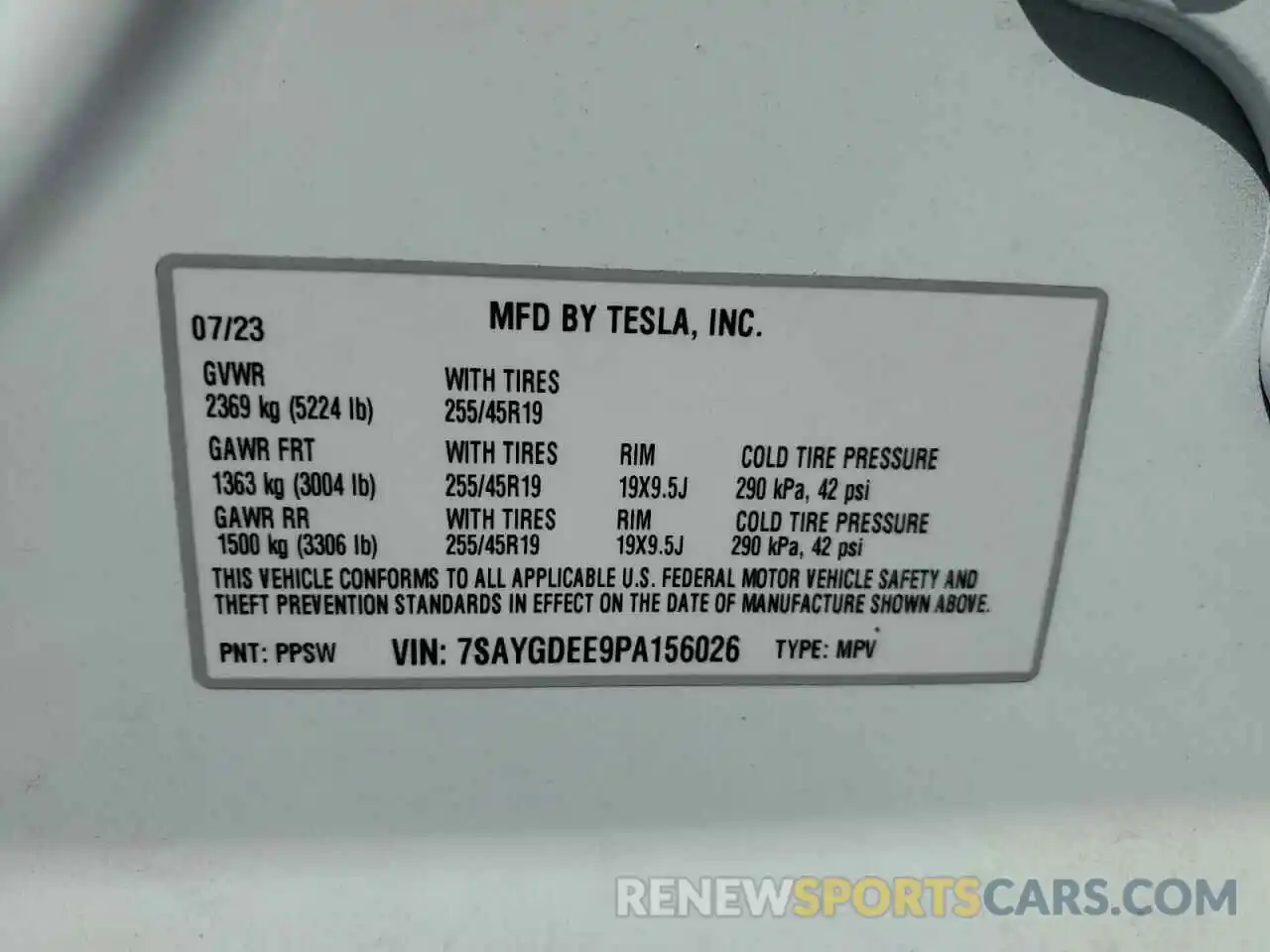 12 Photograph of a damaged car 7SAYGDEE9PA156026 TESLA MODEL Y 2023