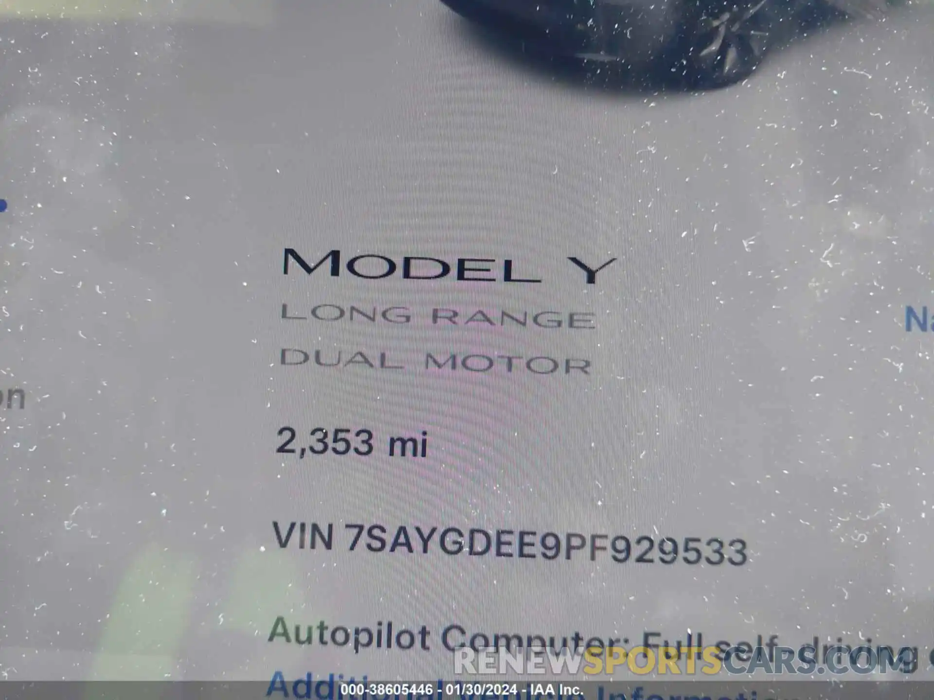 7 Photograph of a damaged car 7SAYGDEE9PF929533 TESLA MODEL Y 2023