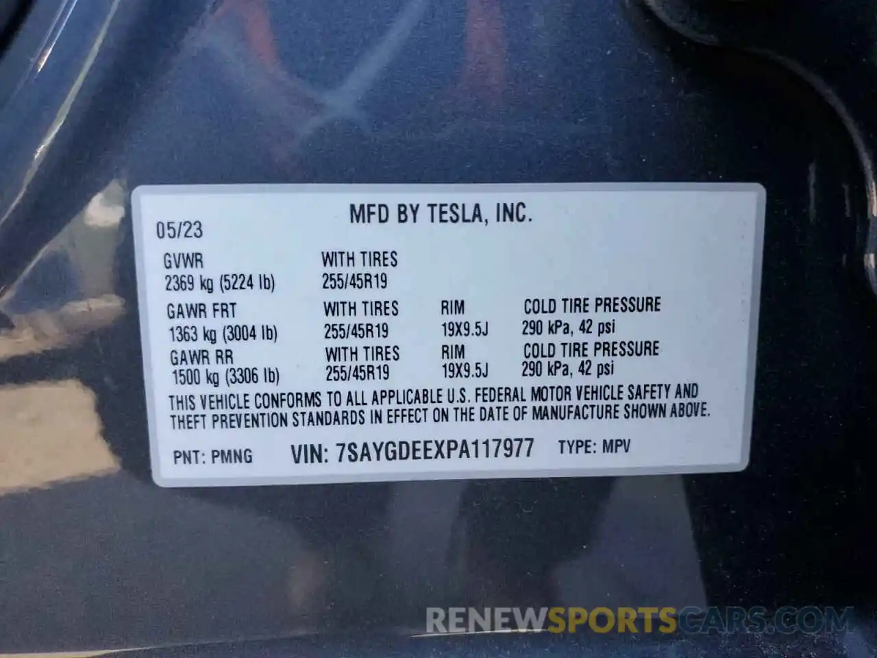 12 Photograph of a damaged car 7SAYGDEEXPA117977 TESLA MODEL Y 2023