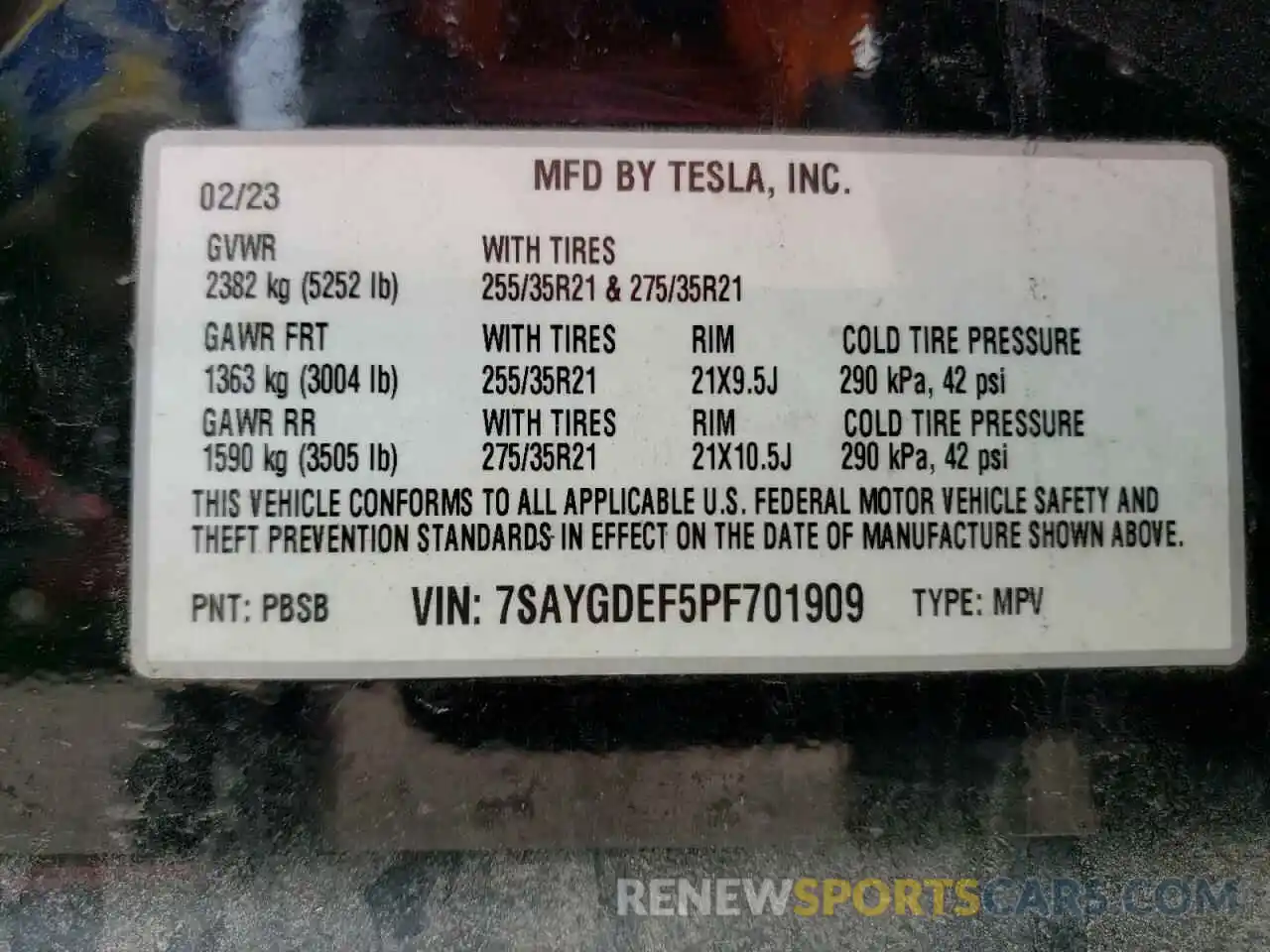 12 Photograph of a damaged car 7SAYGDEF5PF701909 TESLA MODEL Y 2023