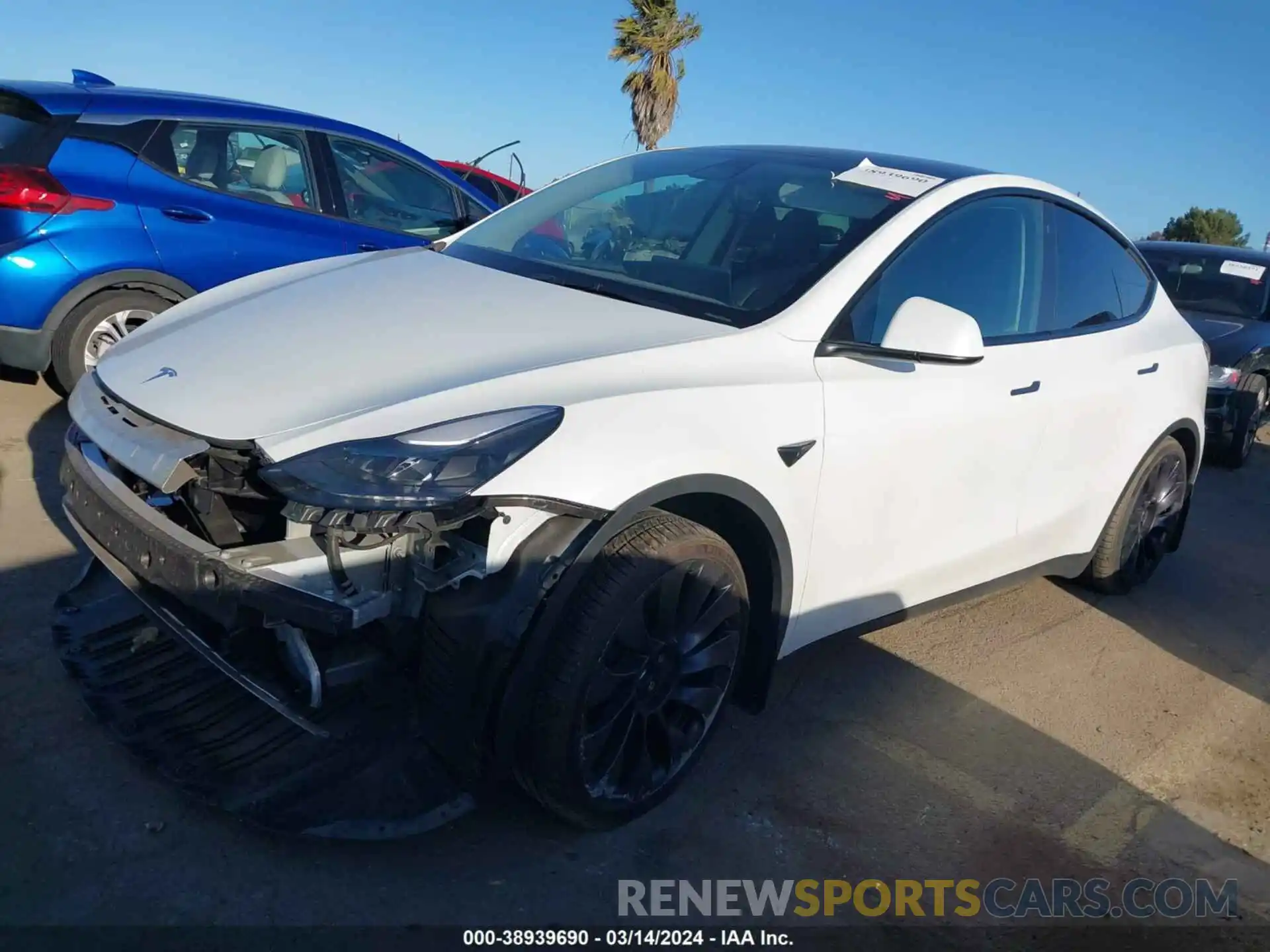 2 Фотография поврежденного автомобиля 7SAYGDEF7PF695160 TESLA MODEL Y 2023