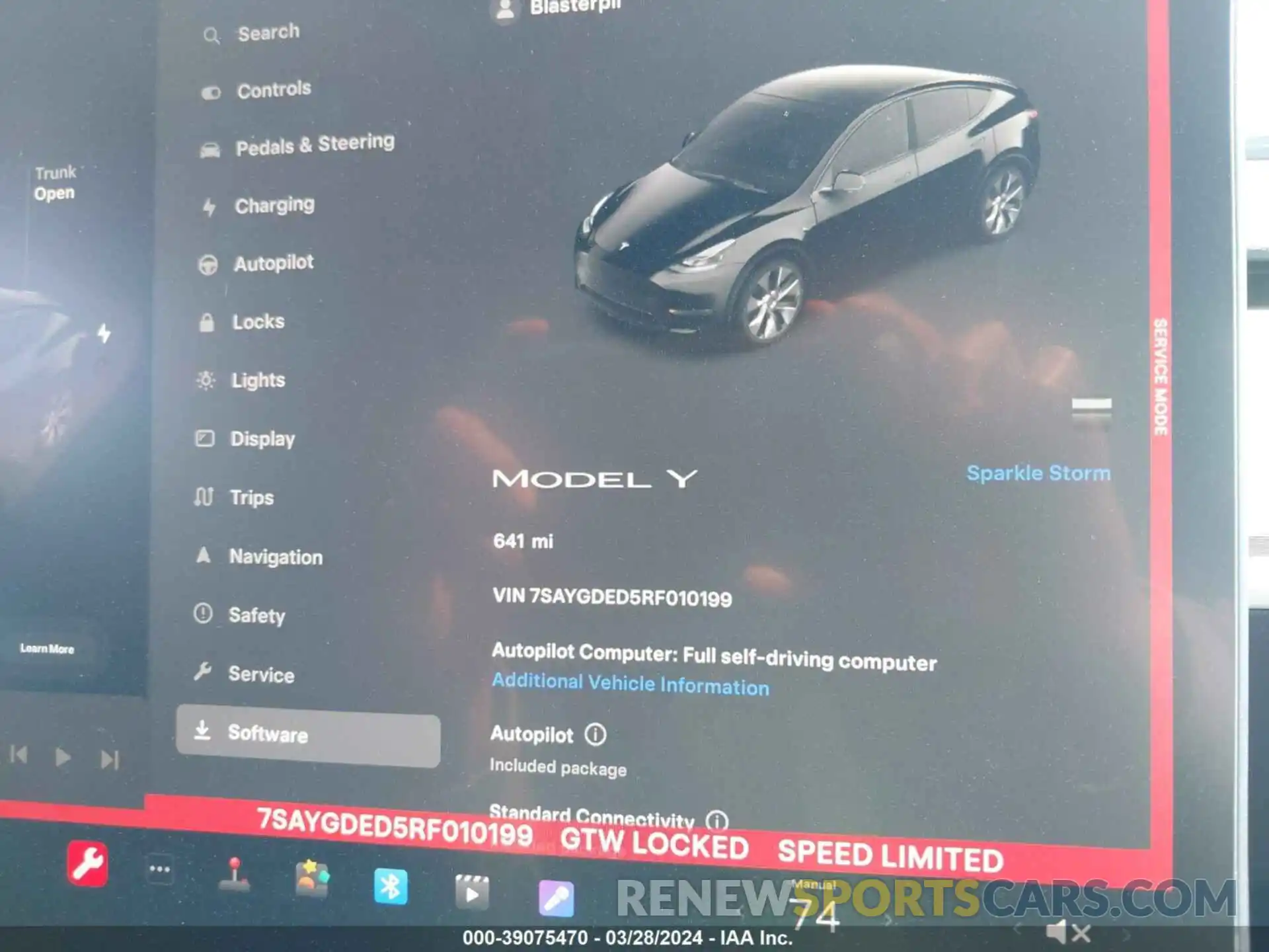 7 Photograph of a damaged car 7SAYGDED5RF010199 TESLA MODEL Y 2024