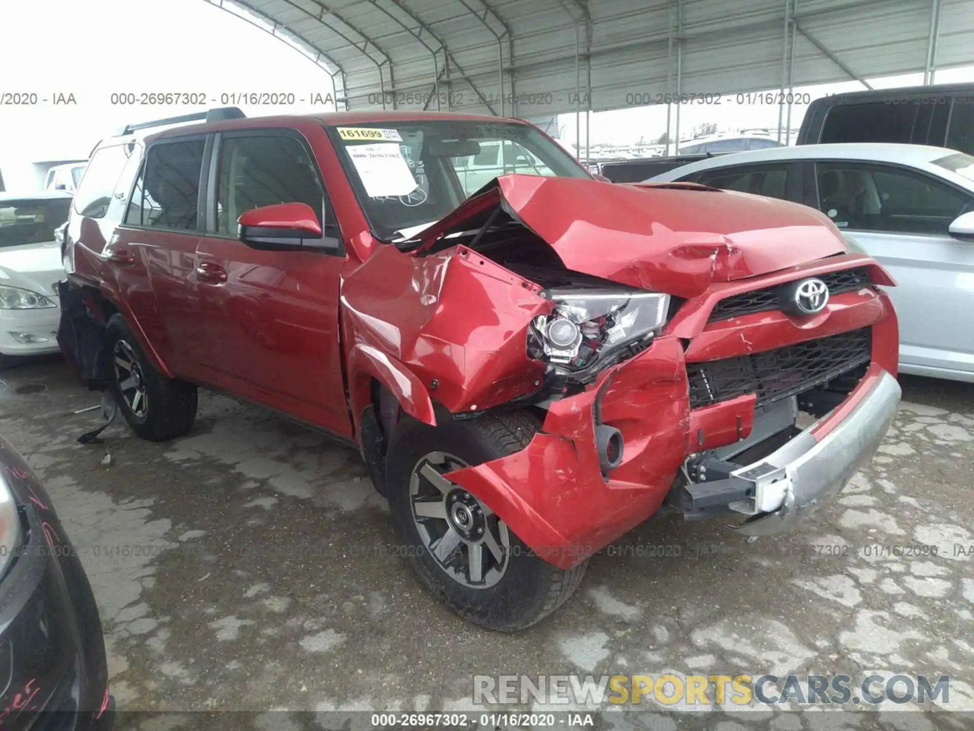 1 Photograph of a damaged car JTEBU5JR1K5689457 TOYOTA 4RUNNER 2019