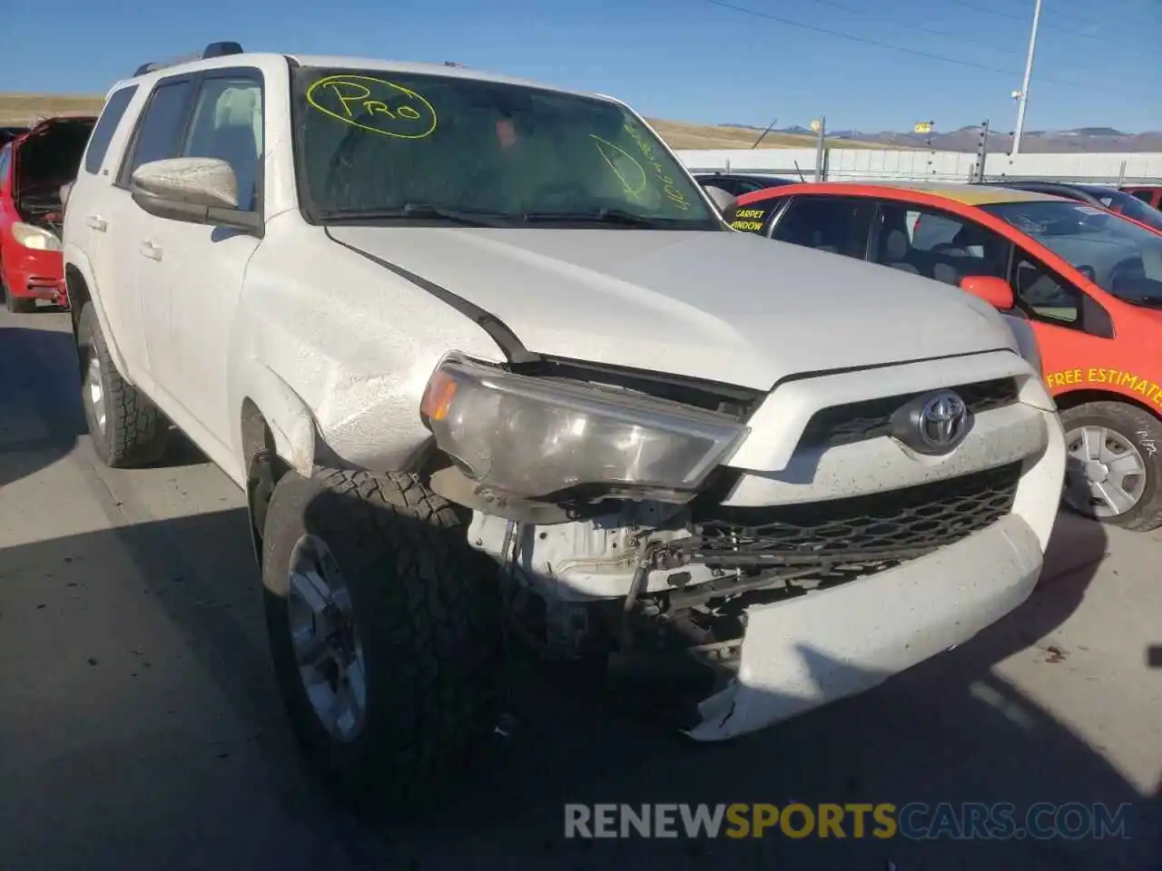 1 Photograph of a damaged car JTEBU5JR2K5615755 TOYOTA 4RUNNER 2019