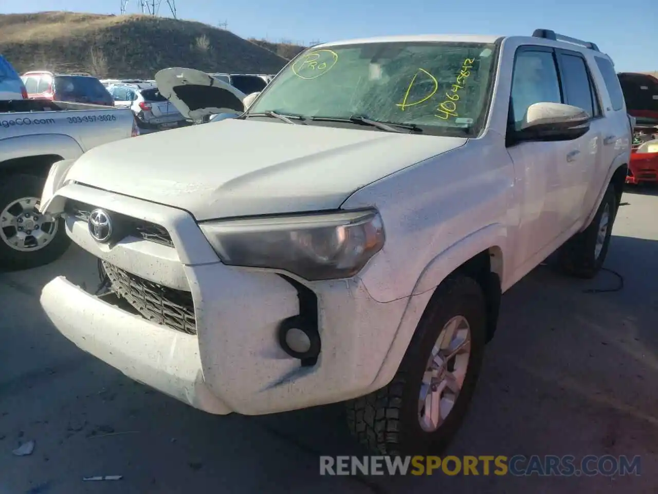 2 Photograph of a damaged car JTEBU5JR2K5615755 TOYOTA 4RUNNER 2019