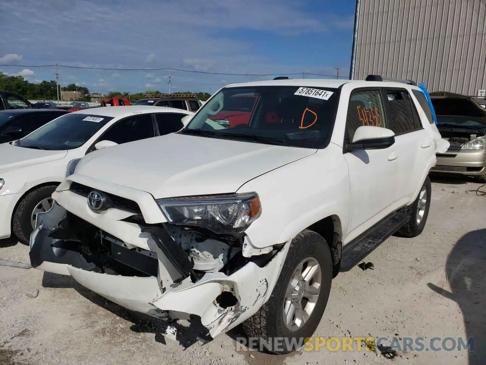 2 Photograph of a damaged car JTEBU5JR3K5654077 TOYOTA 4RUNNER 2019