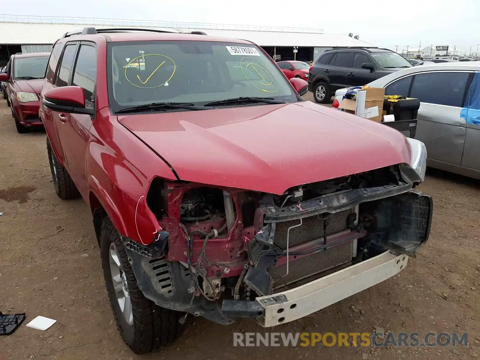 1 Photograph of a damaged car JTEBU5JR3K5719963 TOYOTA 4RUNNER 2019