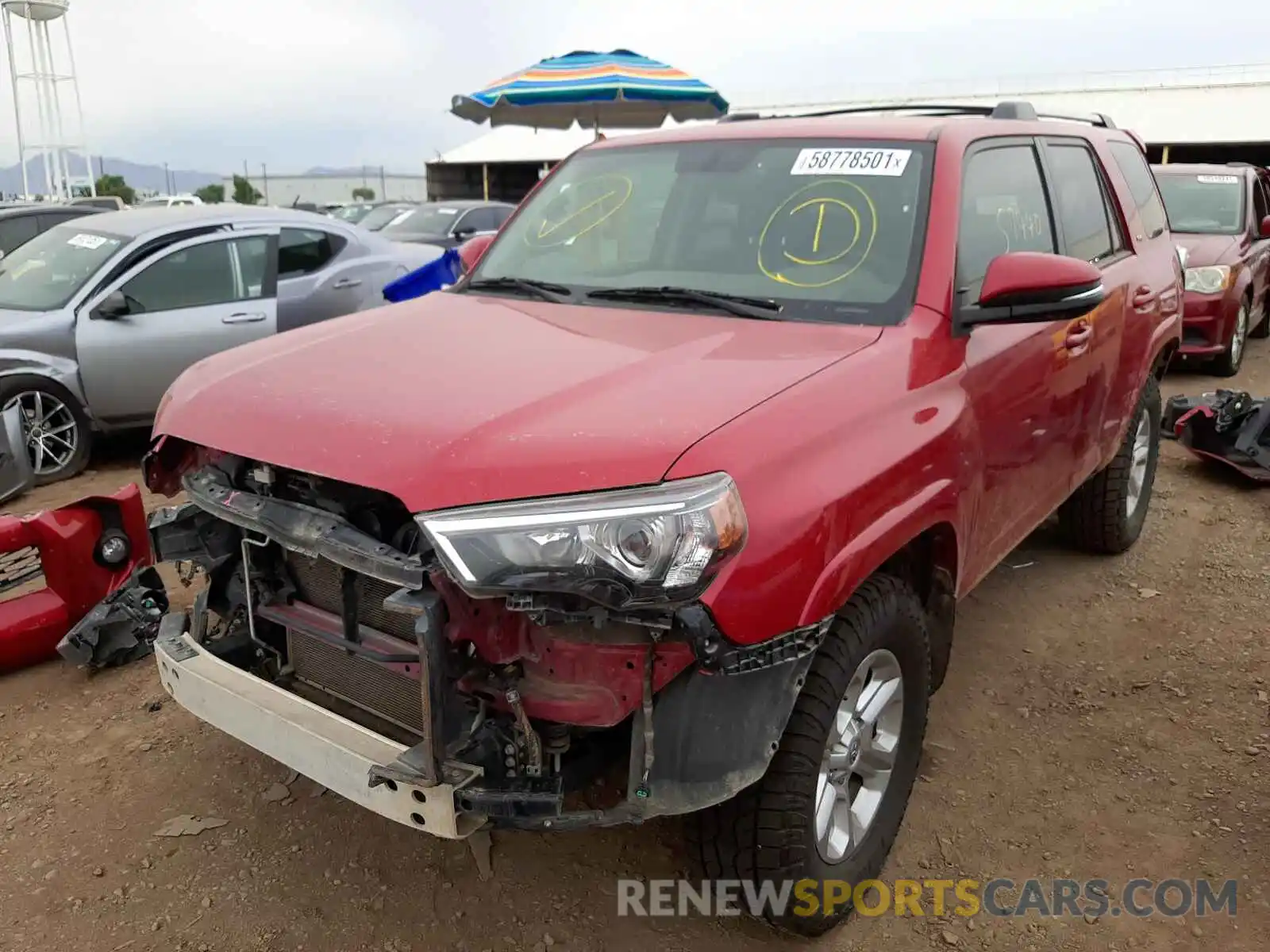 2 Photograph of a damaged car JTEBU5JR3K5719963 TOYOTA 4RUNNER 2019