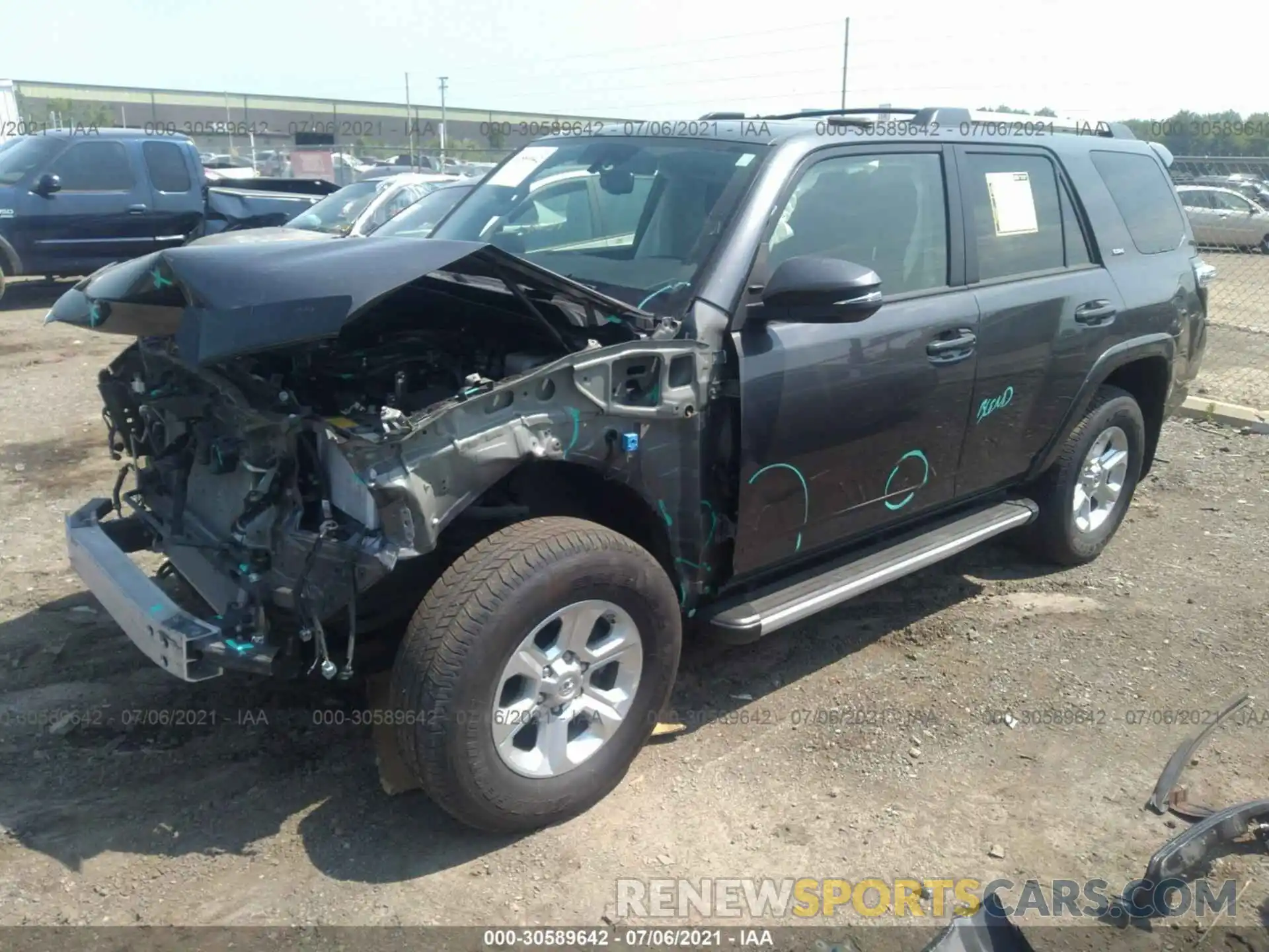 2 Photograph of a damaged car JTEBU5JR3K5733507 TOYOTA 4RUNNER 2019