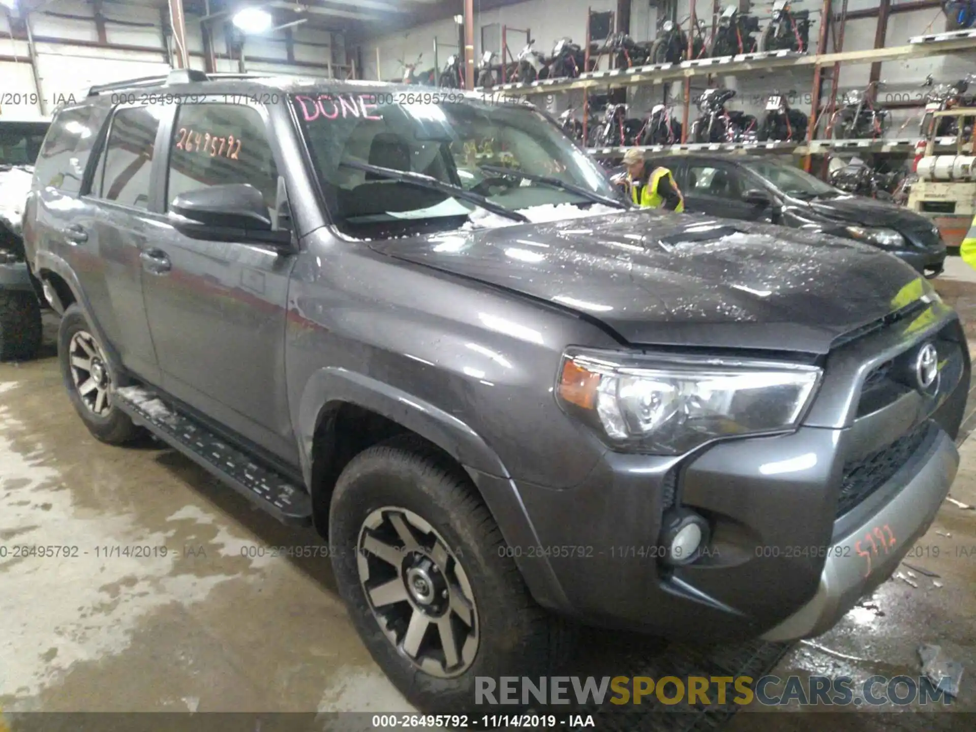 1 Photograph of a damaged car JTEBU5JR4K5678260 TOYOTA 4RUNNER 2019